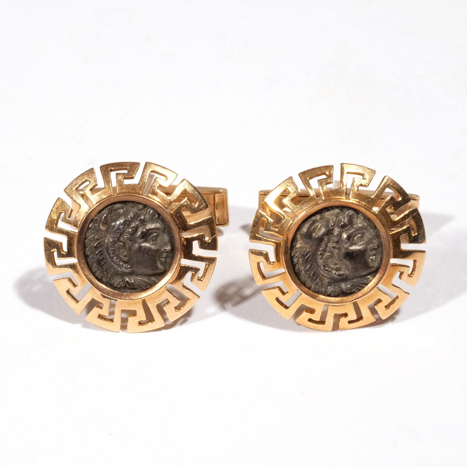 PAIR ROMAN COIN & GOLD CUFFLINKS (1 of 6)