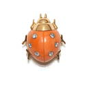 CARTIER CORAL & DIAMOND LADYBUG PIN