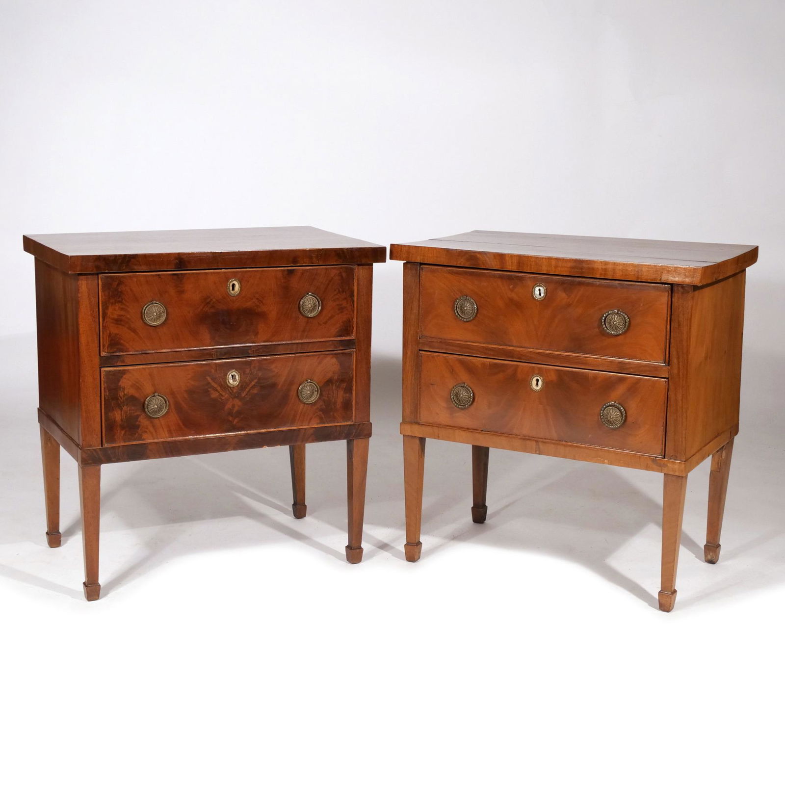 PAIR CONTINENTAL MAHOGANY VENEER SIDE TABLES (1 of 16)