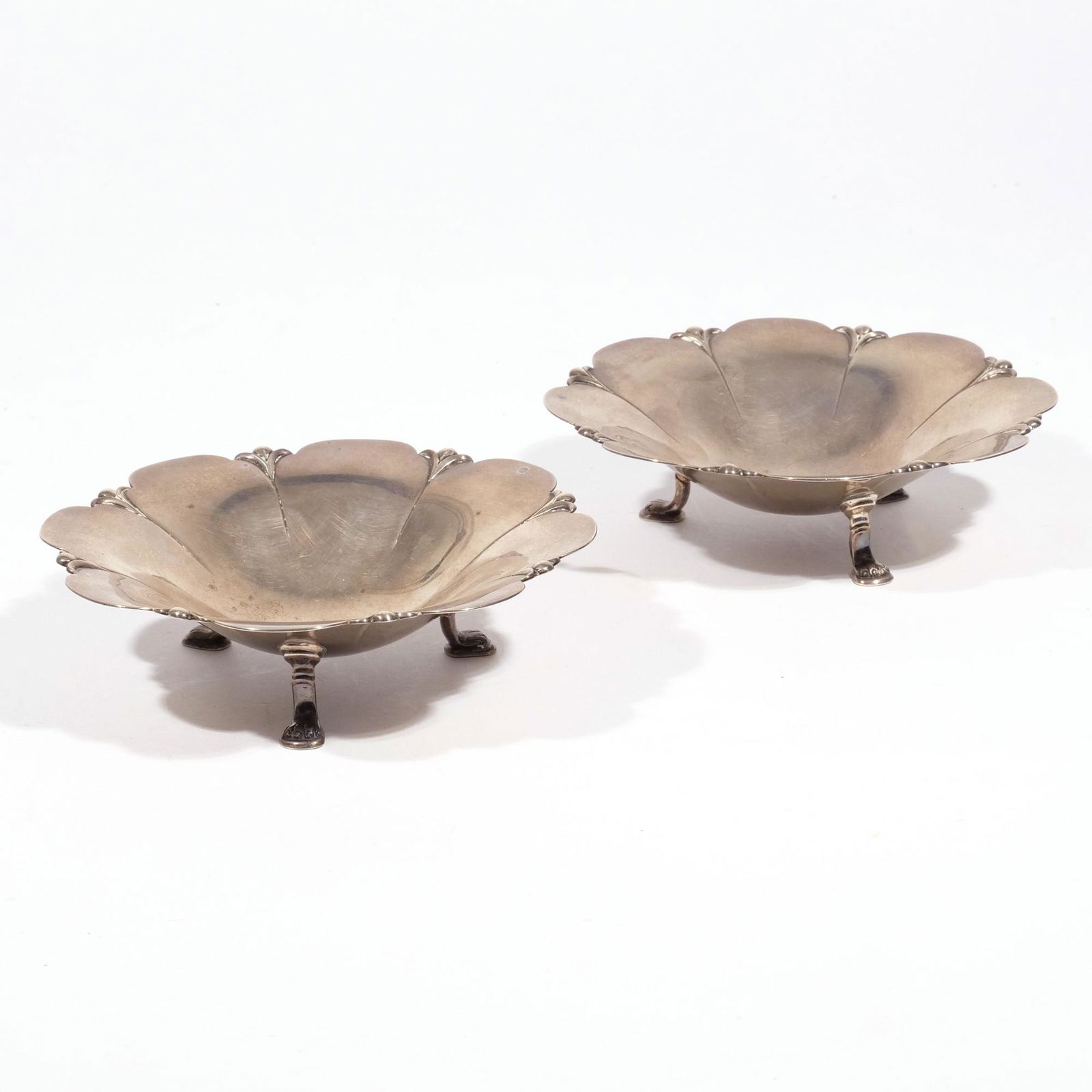 PAIR STERLING SILVER LOTUS BOWLS (1 of 6)