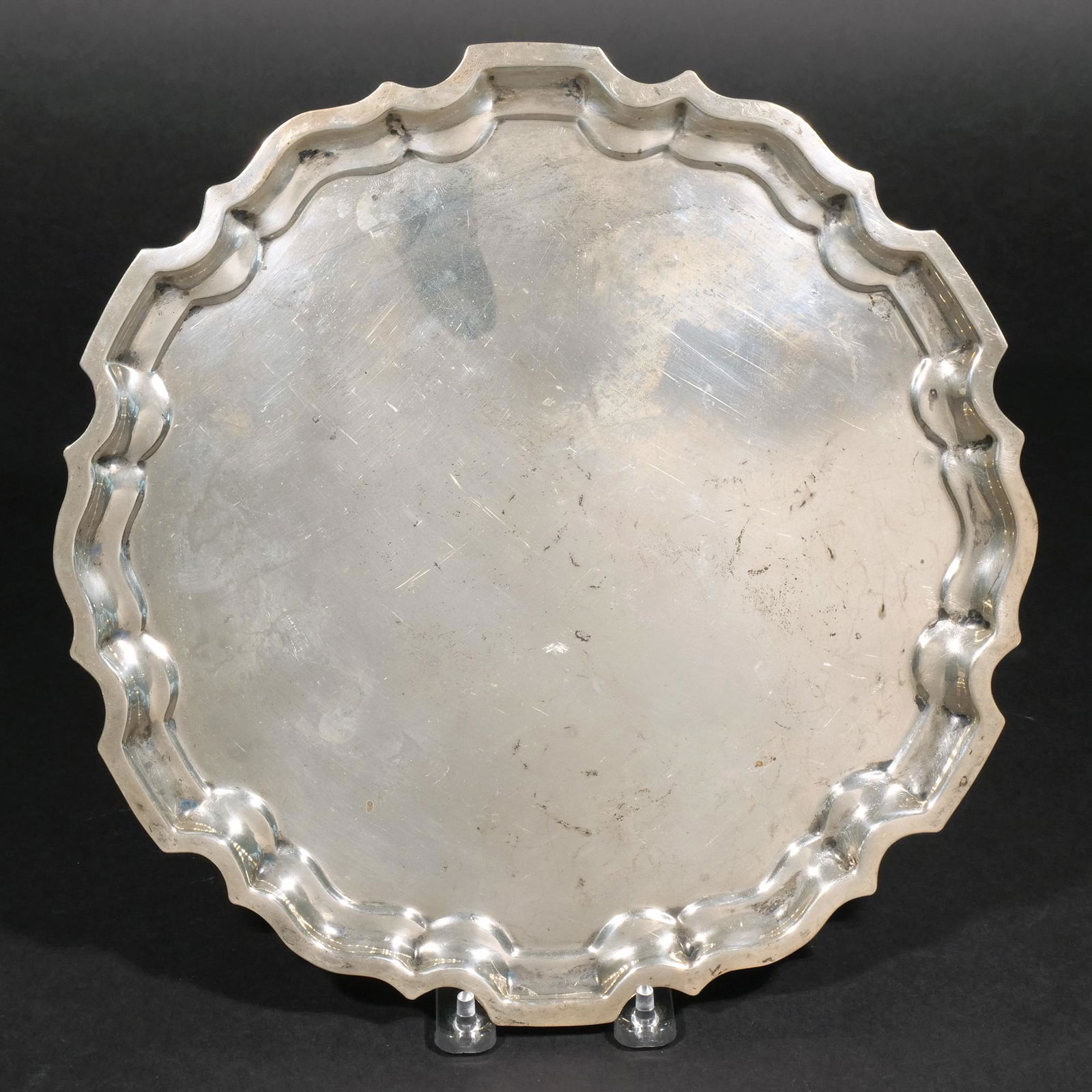 GORHAM STERLING SCALLOPED ROUND TRAY (1 of 6)