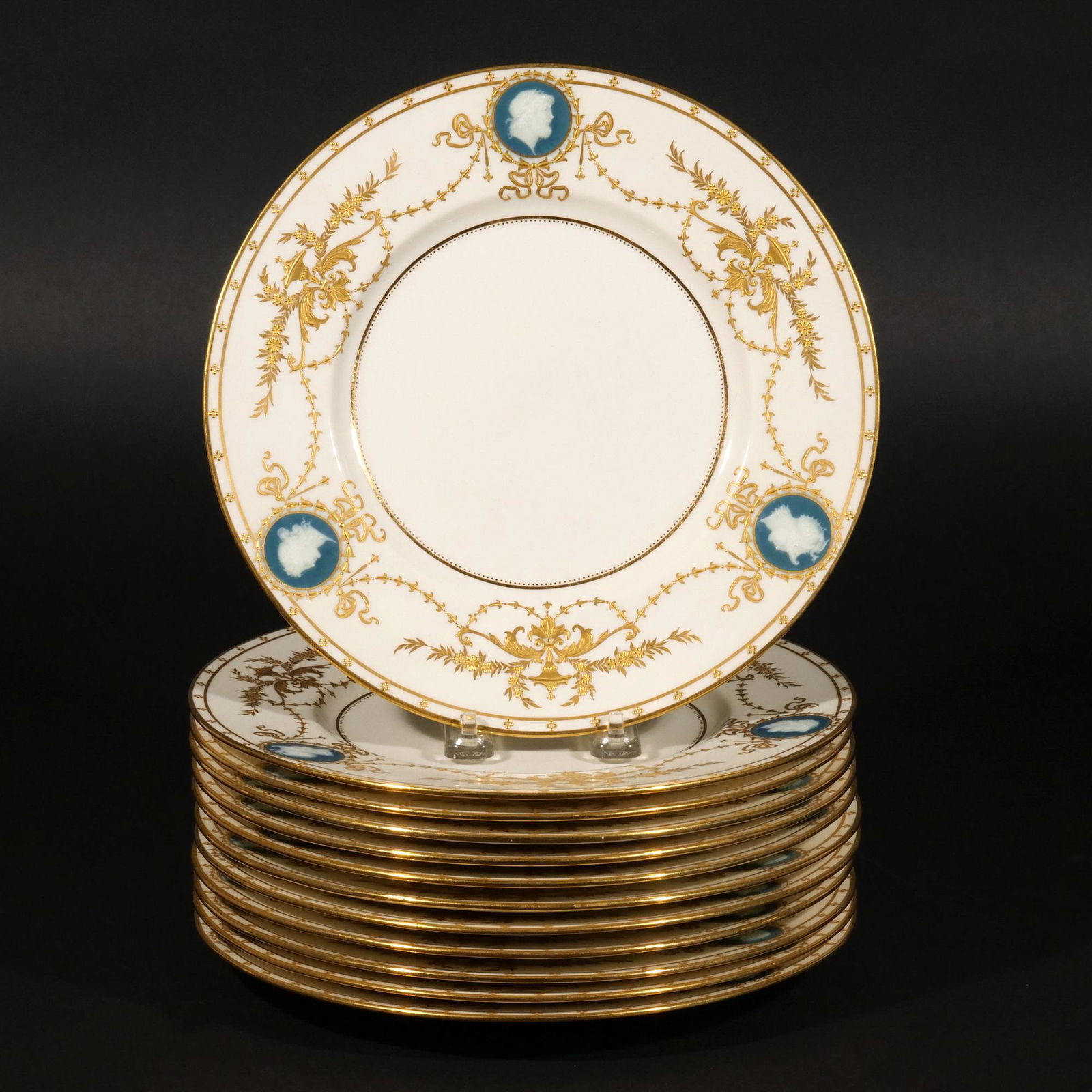 (12pc) MINTONS PATE-SUR-PATE PLATES, ALBION BIRKS (1 of 11)