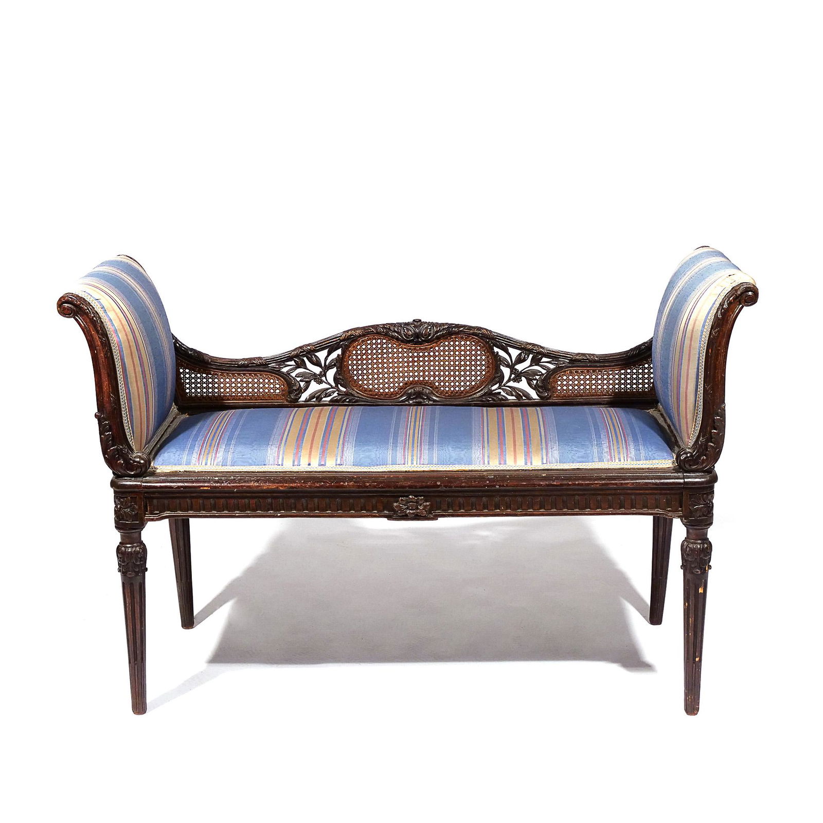 LOUIS XVI CARVED OAK WINDOW BENCH (1 of 13)