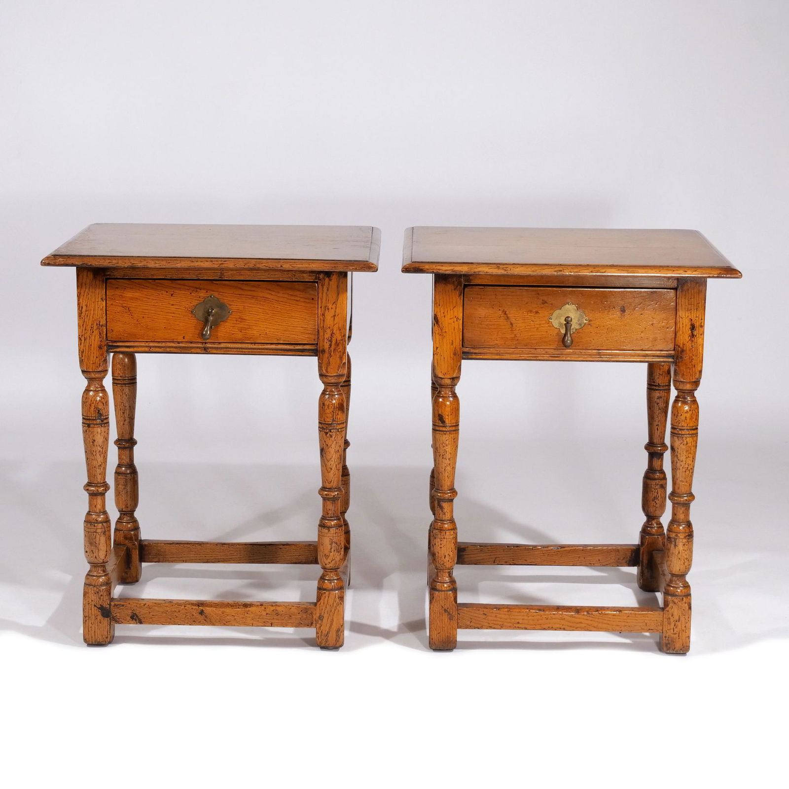 PAIR ENGLISH OAK SIDE TABLES (1 of 16)