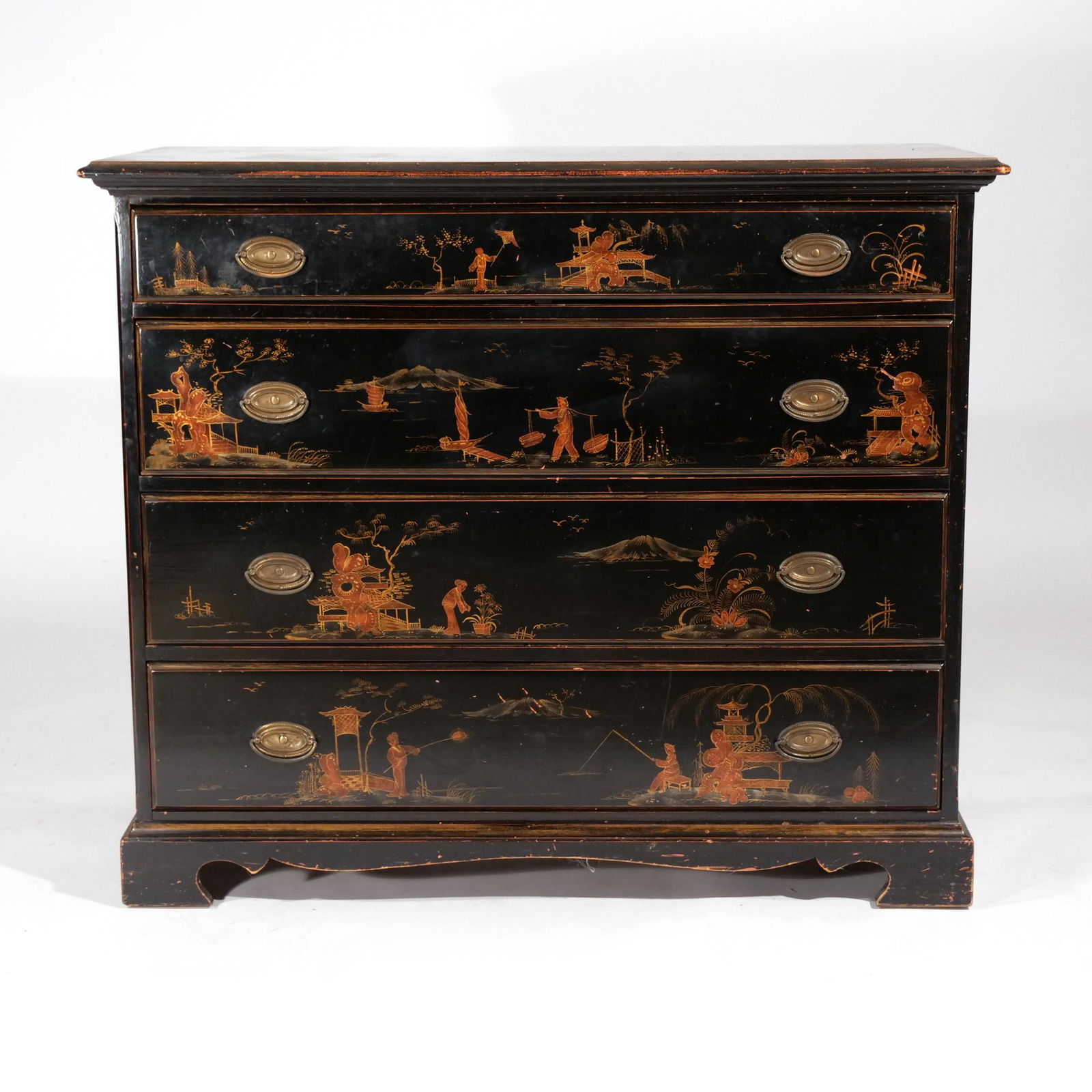 BLACK LACQUERED CHEST of DRAWERS (1 of 14)