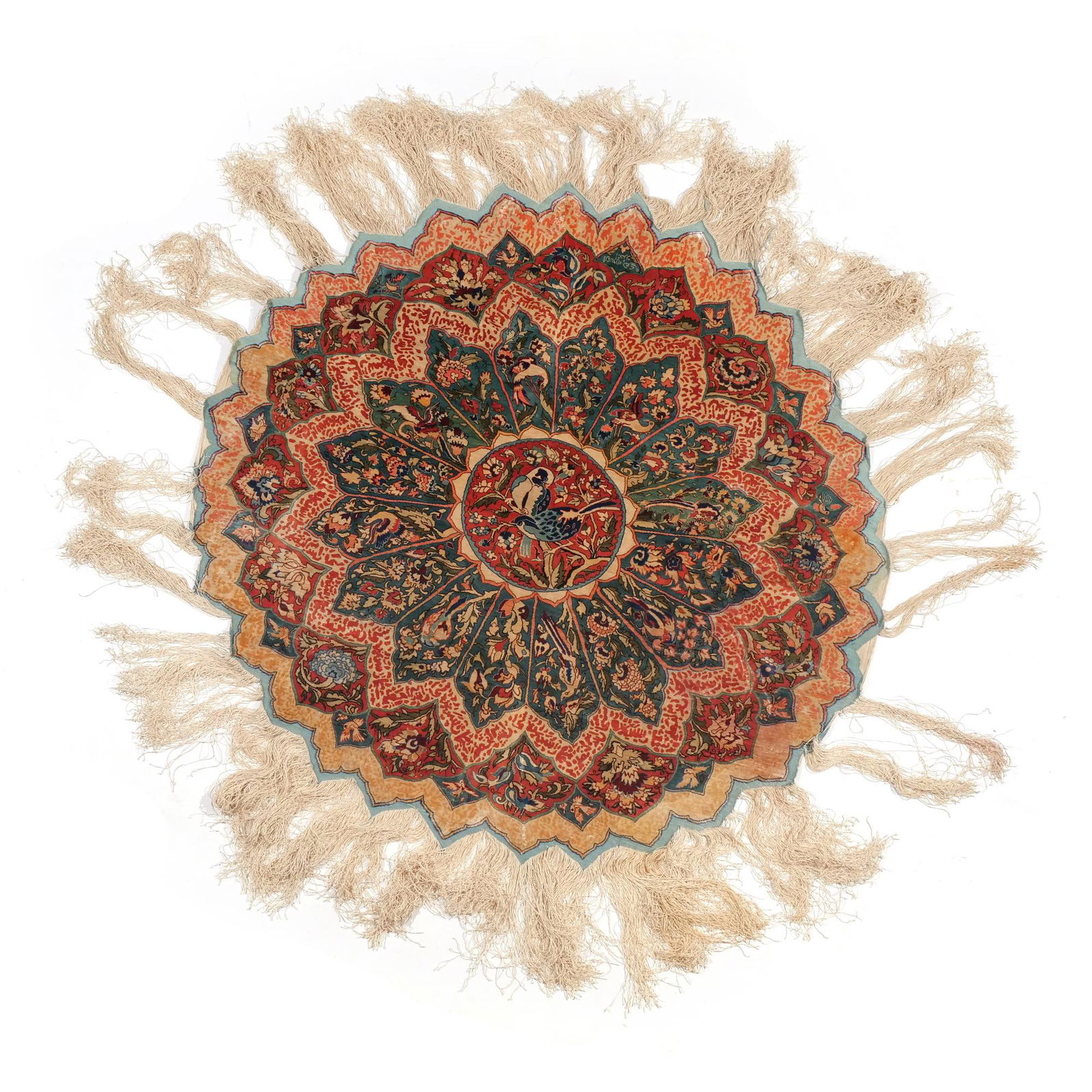 FINE HEREKE SILK PICTORIAL RUG, SIGNED (1 of 6)