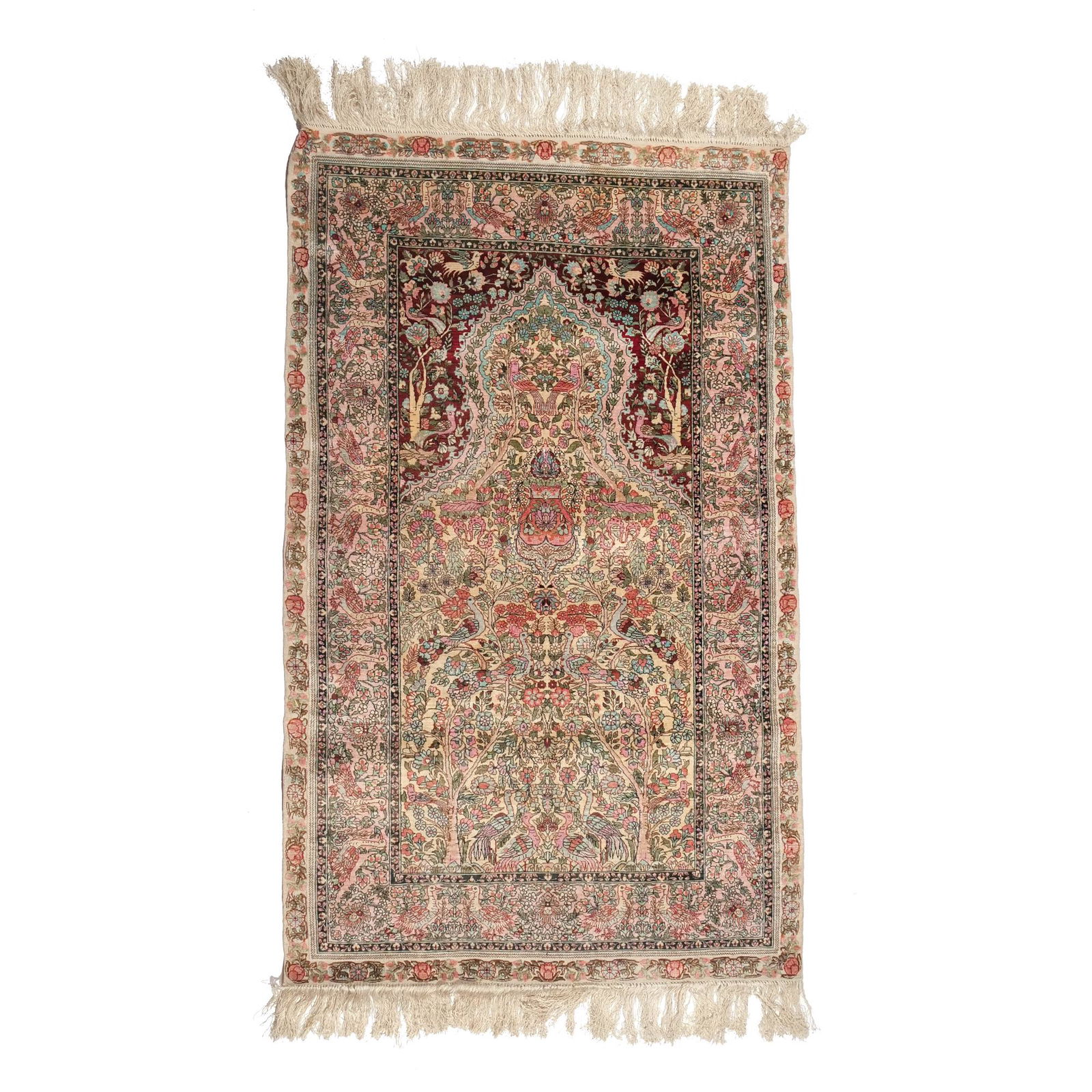 HEREKE SILK & METALLIC THREAD PRAYER RUG (1 of 6)