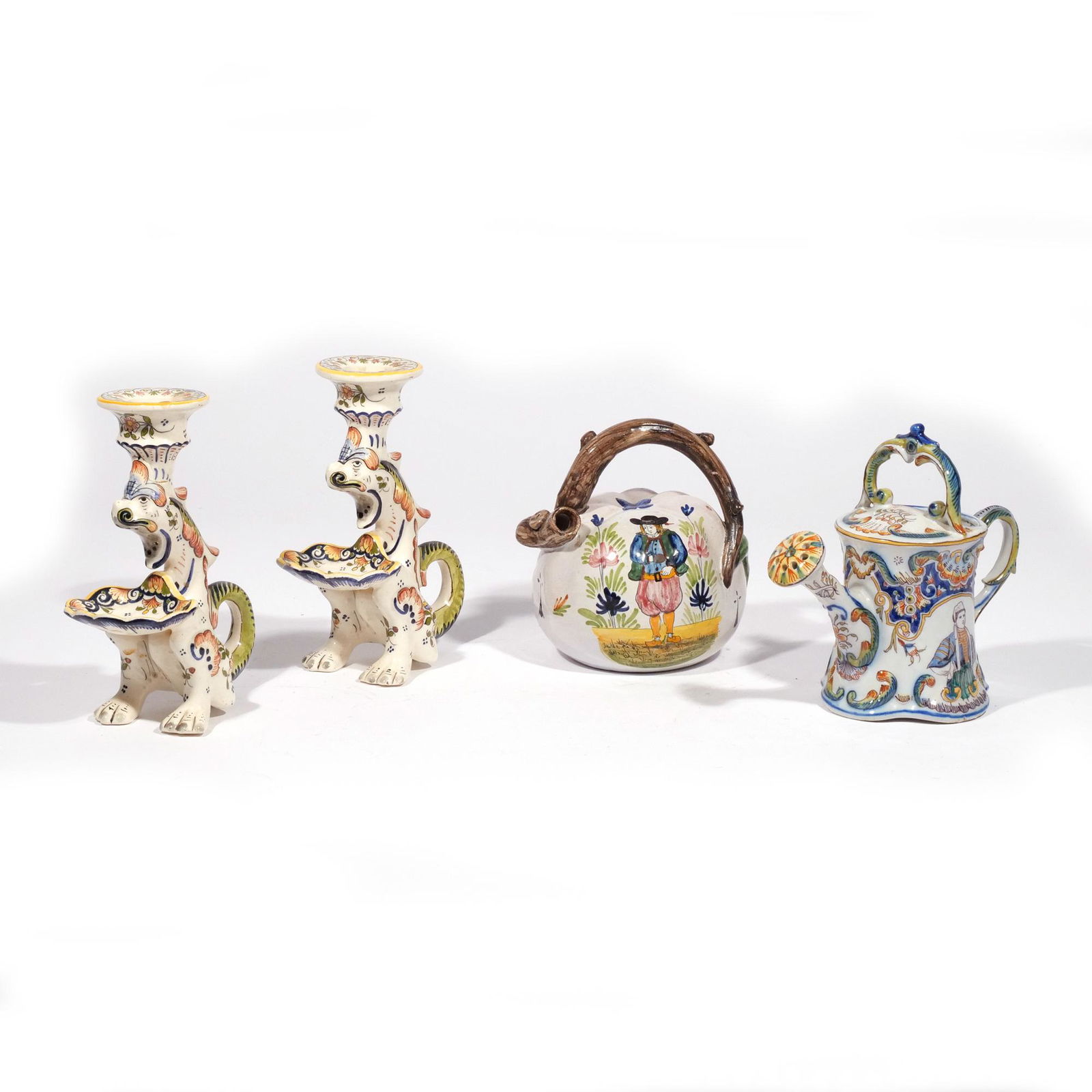 (4pc) QUIMPER & OTHER FAIENCE TABLE ITEMS (1 of 12)