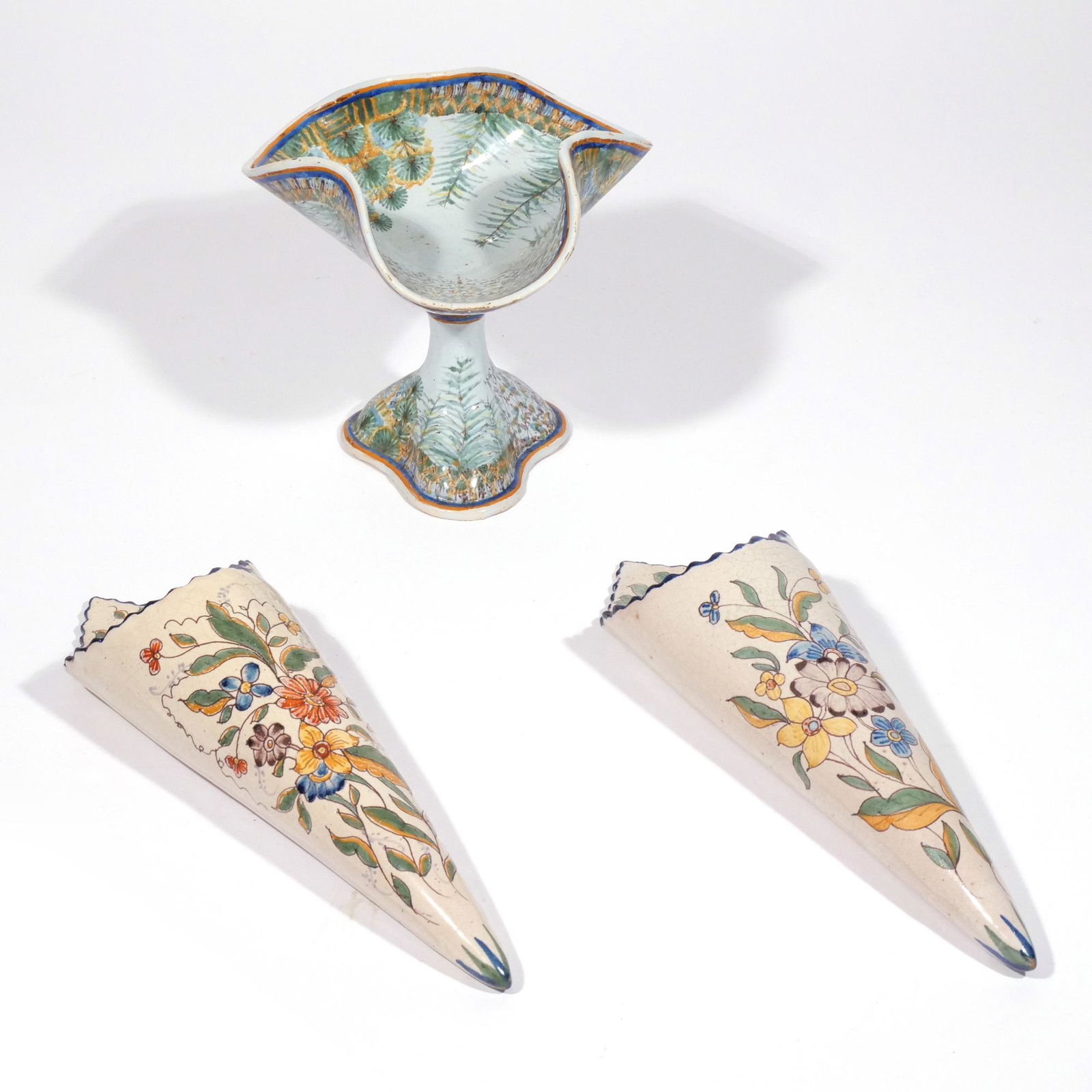 (3pc) PORQUIER-BEAU FAIENCE VESSELS (1 of 3)