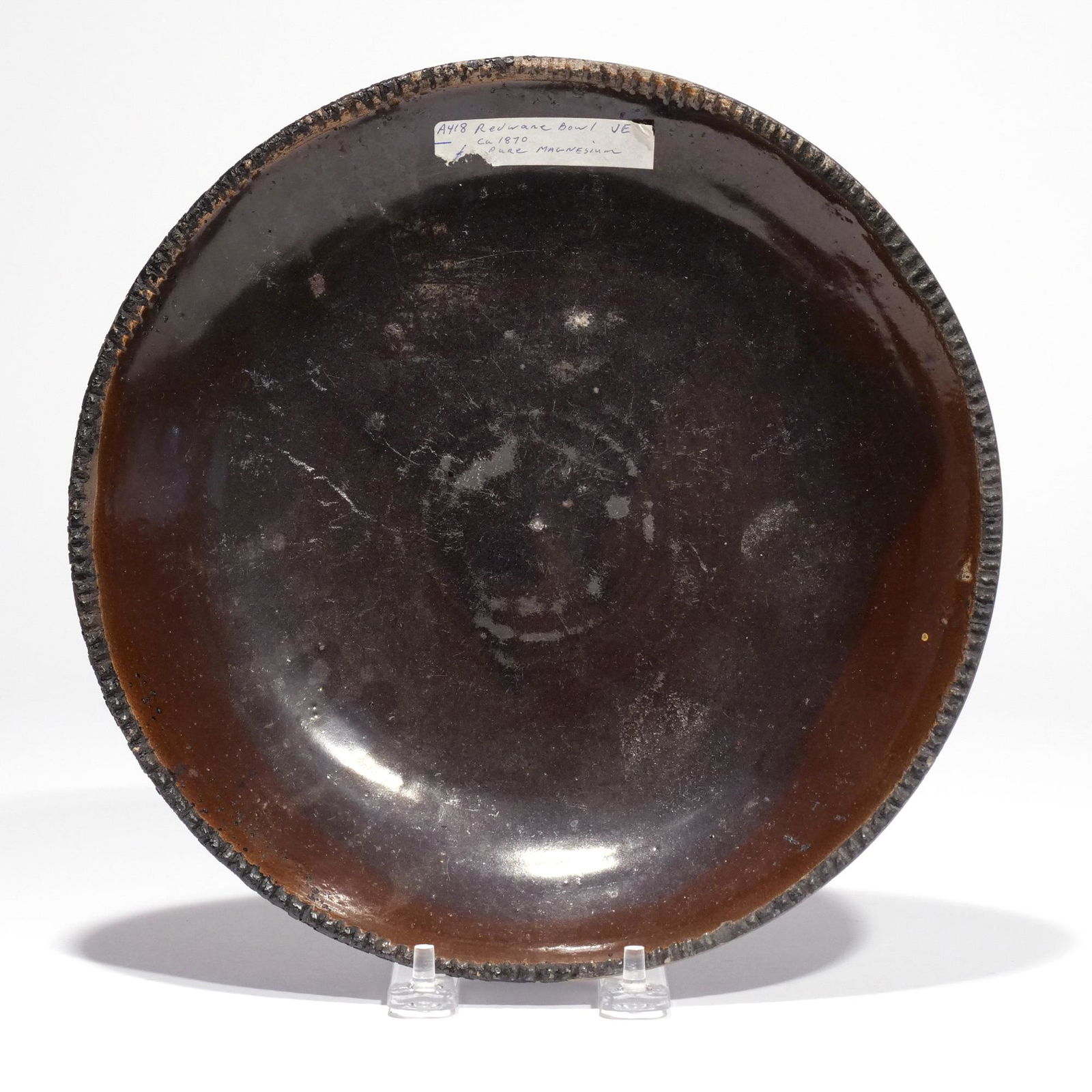 ENGLISH or AMERICAN REDWARE SHALLOW BOWL (1 of 7)
