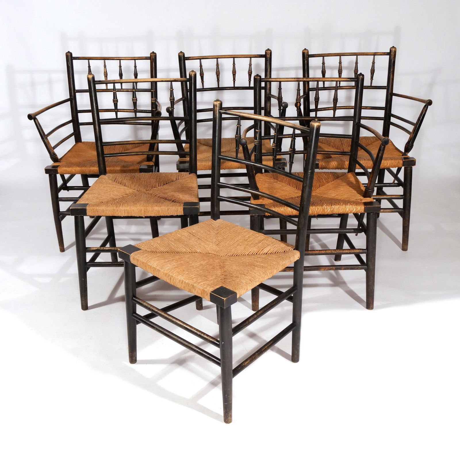 (6pc) FRENCH PROVINCIAL SPINDLE DINING CHAIRS (1 of 17)