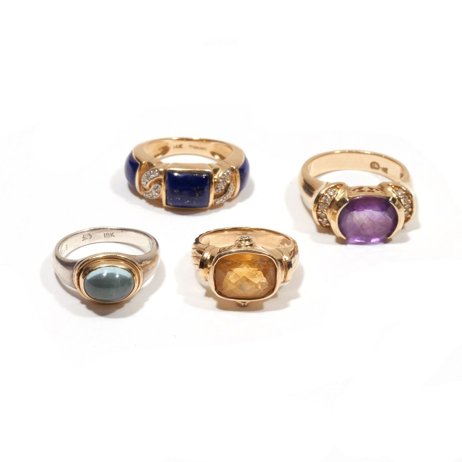 (4pc) 14k GOLD & GEMSTONE RINGS (1 of 6)
