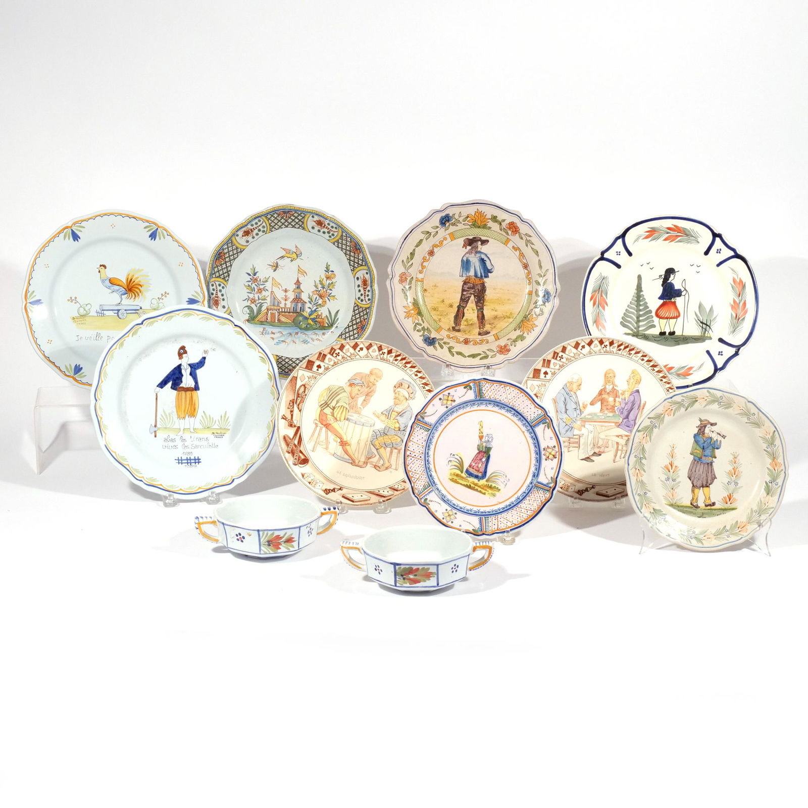 (11pc) COLLECTION QUIMPER & OTHER FAIENCE PLATES (1 of 9)