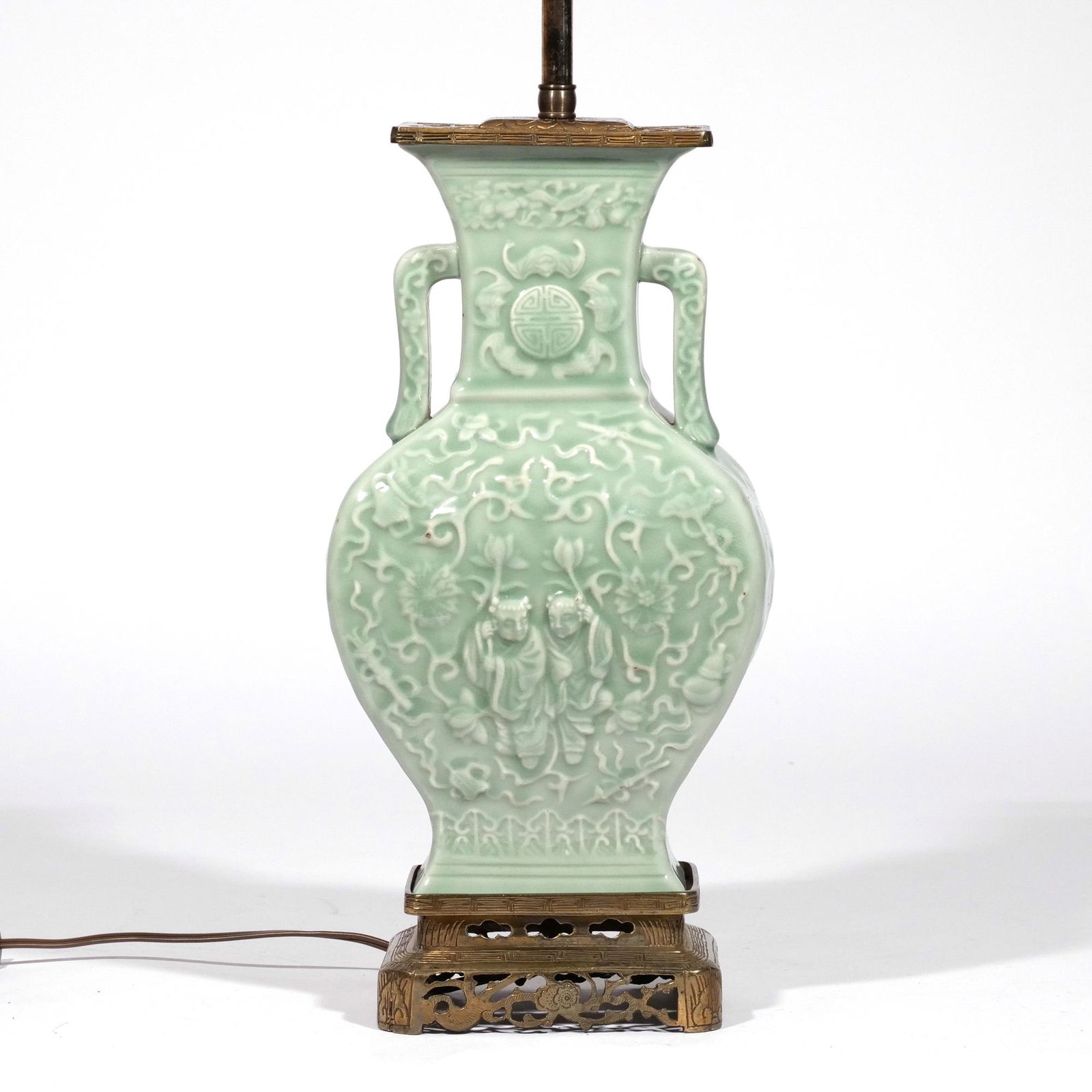 CHINESE CELADON PORCELAIN VASE LAMP (1 of 15)