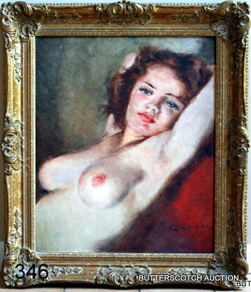 346) FRIED PAL ( HUNGARIAN/AMER. 1893-1976) O/C, NUDE: FEMALE, SGD. L.R., 24 X 20, ., PROV.: PURCHASED FROM ARTIST IN 60'S BY CONSIGNORS LATE HUSBAND