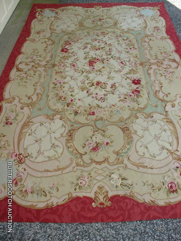612) FRENCH AUBUSSON-STYLE CONTEMPORARY CARPET,: 8'-10" X 14'-2"