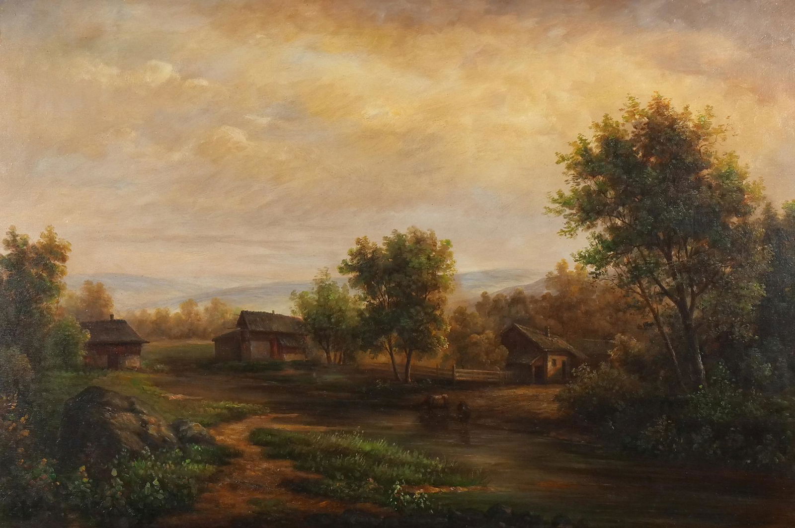 LATE 20th C. HUDSON RIVER SCHOOL-STYLE PAINTING (1 of 10)