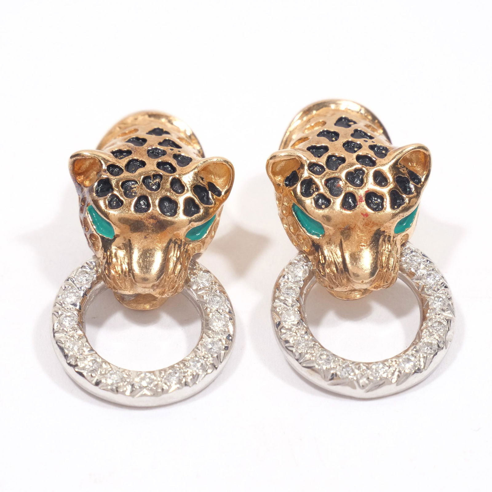 LEOPARD-FORM DIAMOND & GOLD EARRINGS (1 of 7)