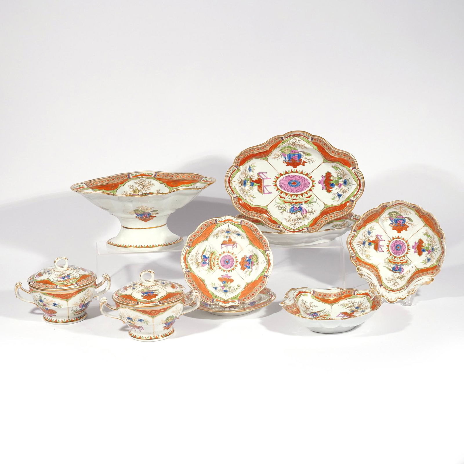(9pc) CHAMBERLAINS WORCESTER PORCELAIN (1 of 20)