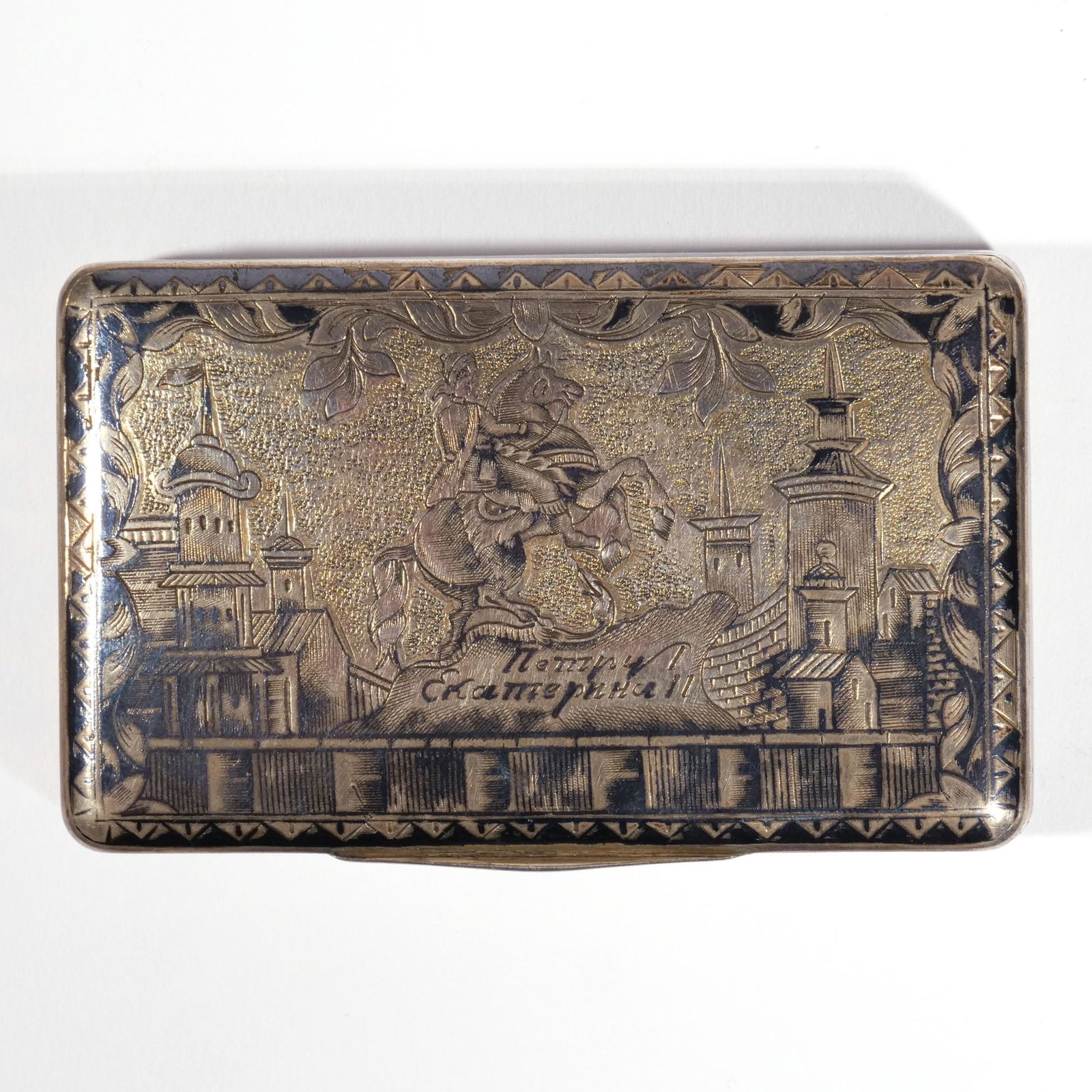 RUSSIAN "84" SILVER & NIELLO SNUFF BOX (1 of 7)