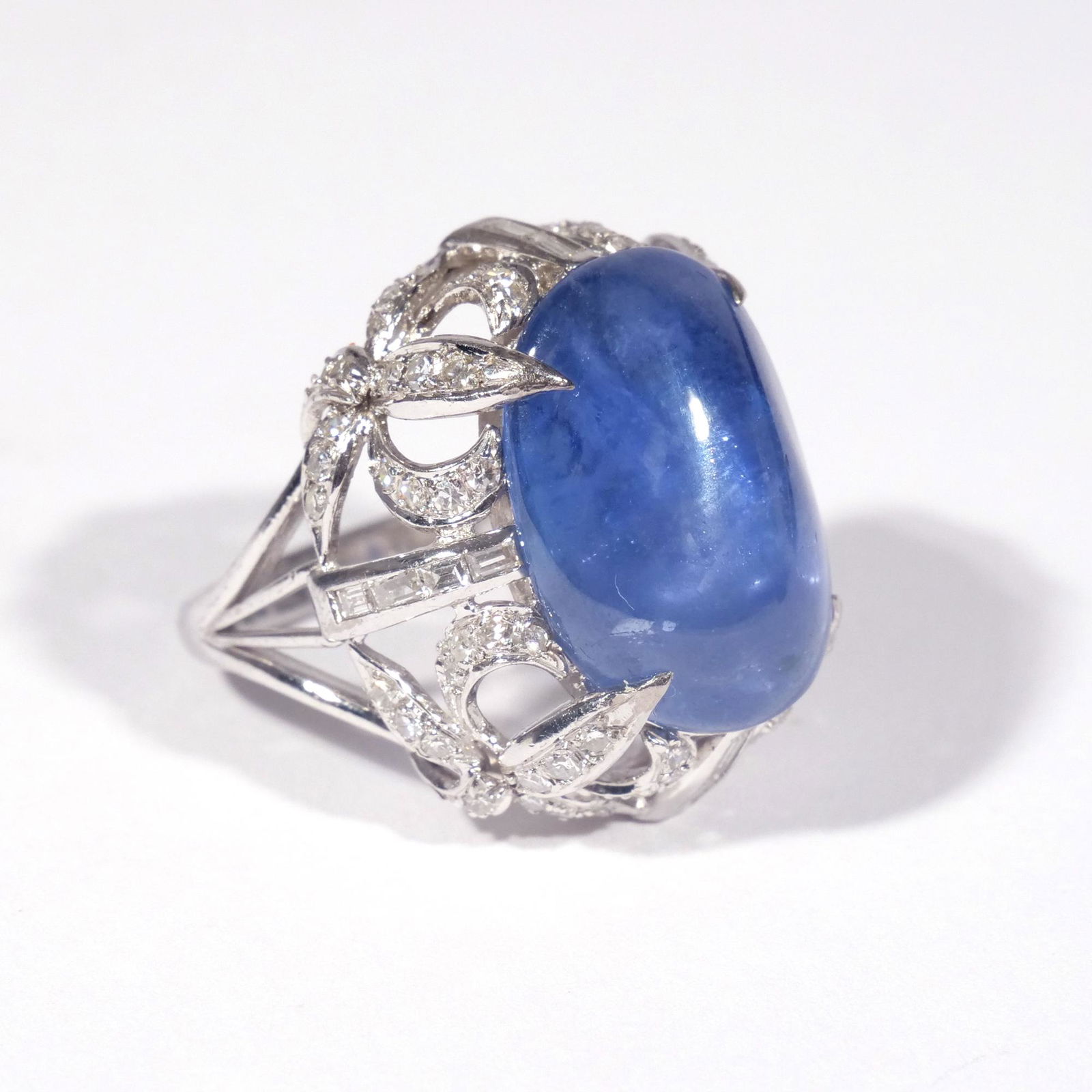 QUARTZ, DIAMOND, & 14k WHITE GOLD RING (1 of 9)