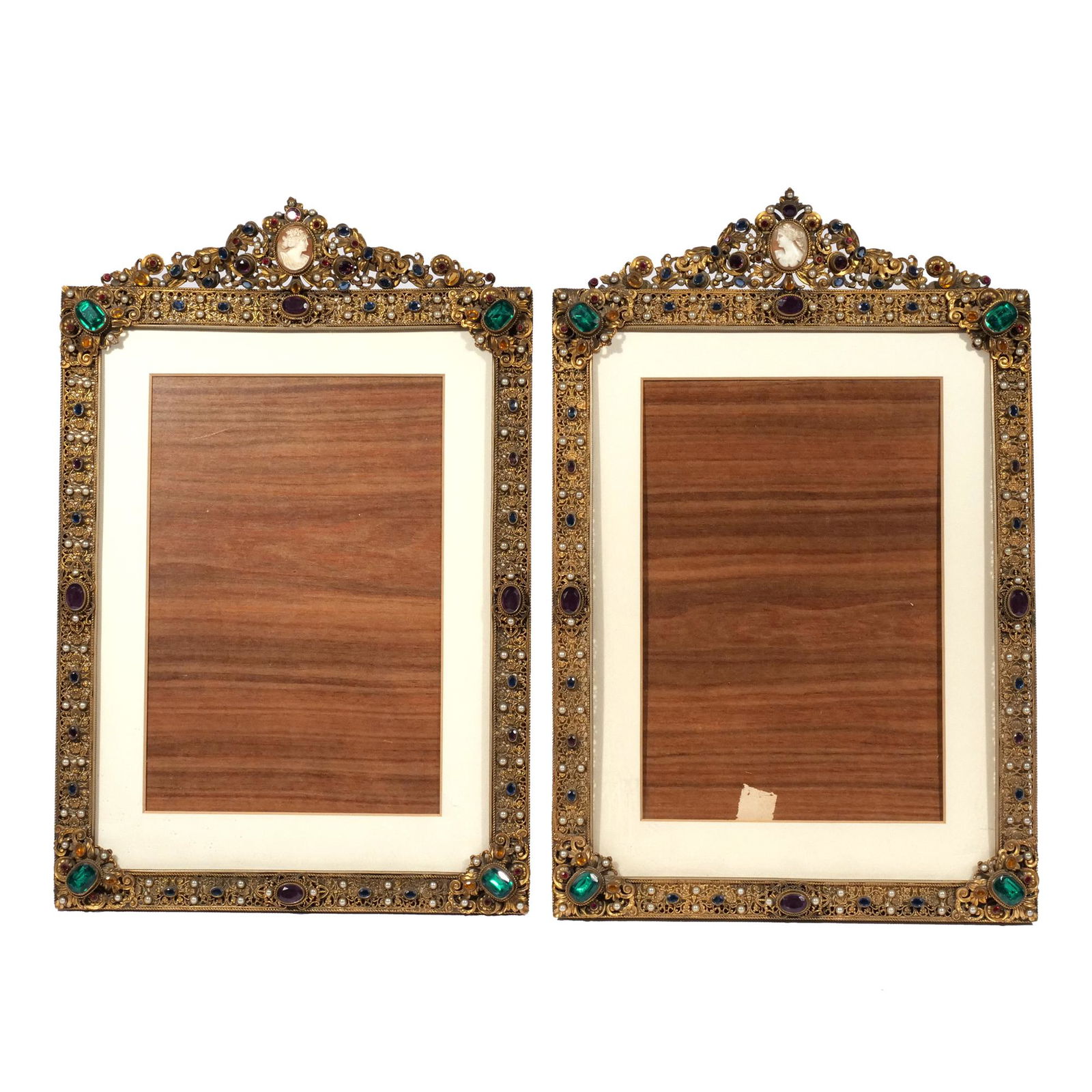 PAIR AUSTRIAN JEWELED EASEL FRAMES (1 of 15)
