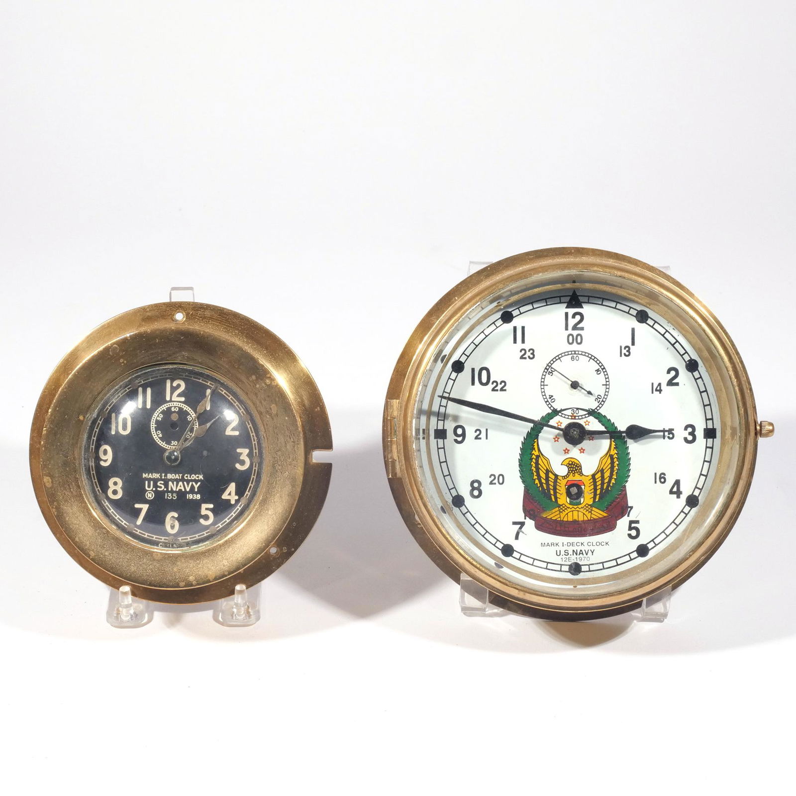 (2pc) CHELSEA U.S. NAVY BOAT CLOCKS (1 of 9)