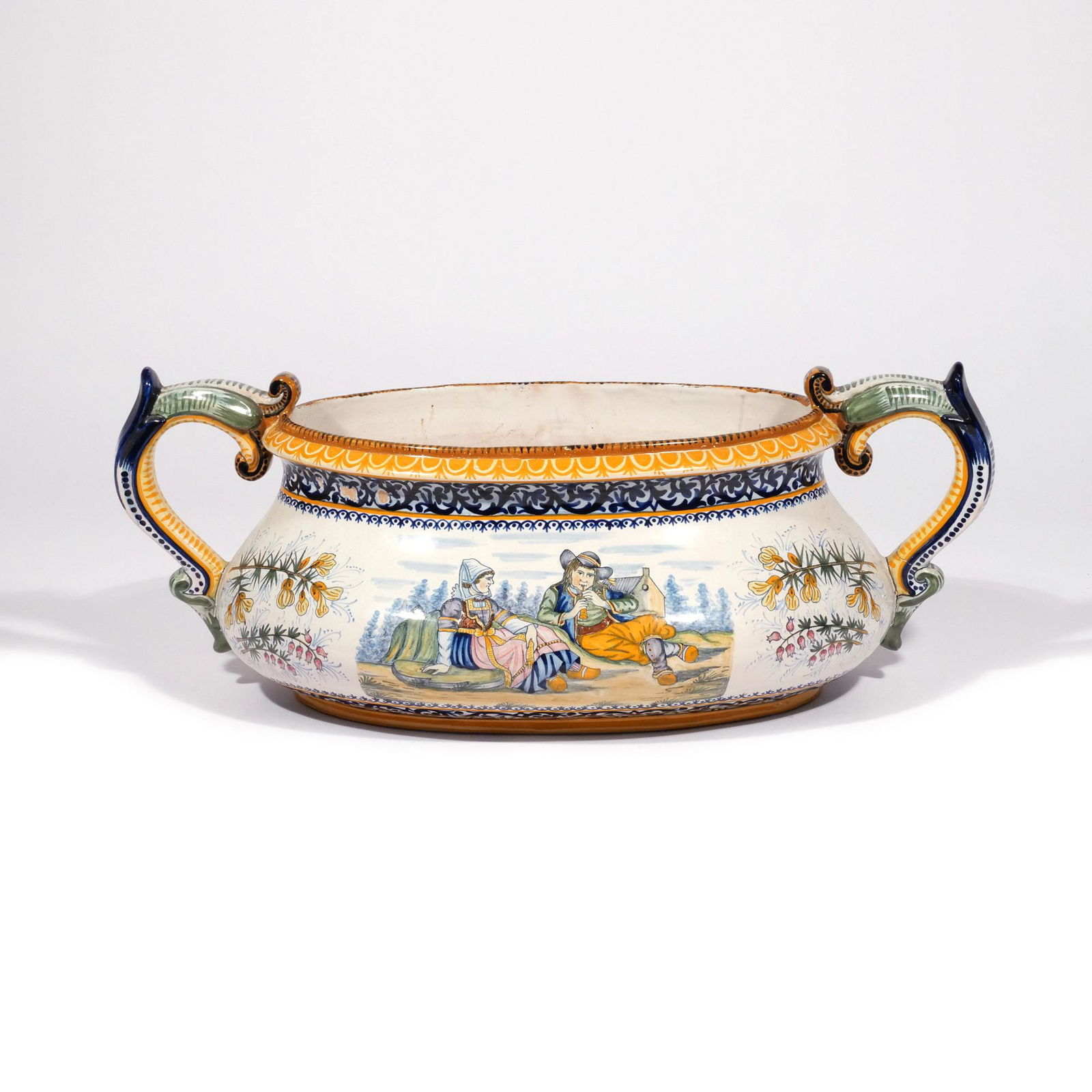 HENRIOT QUIMPER DECOR RICHE JARDINIERE (1 of 9)