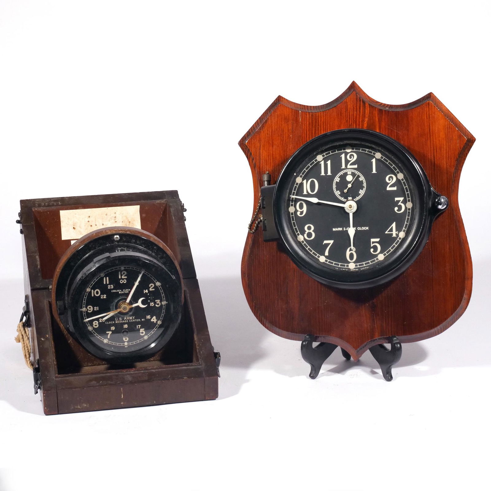 (2pc) CHELSEA U.S. ARMY MARK I CLOCKS (1 of 8)