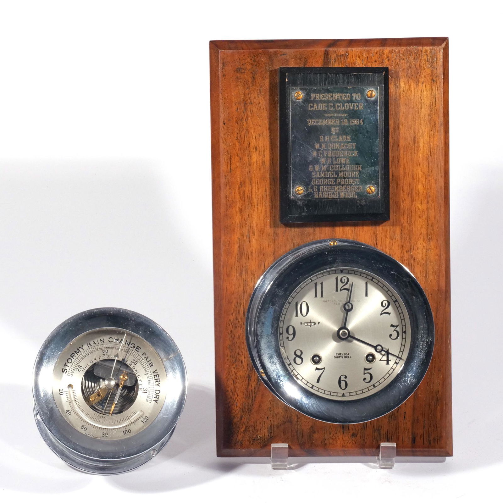 (2pc) CHELSEA SHIP CLOCK & BAROMETER (1 of 7)