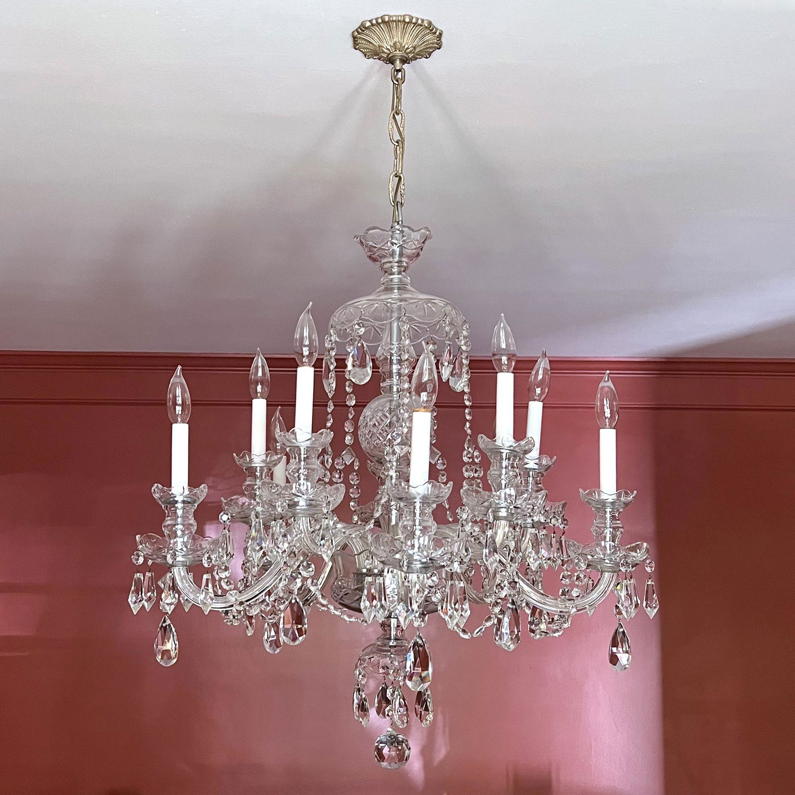 CUT GLASS CHANDELIER (1 of 8)