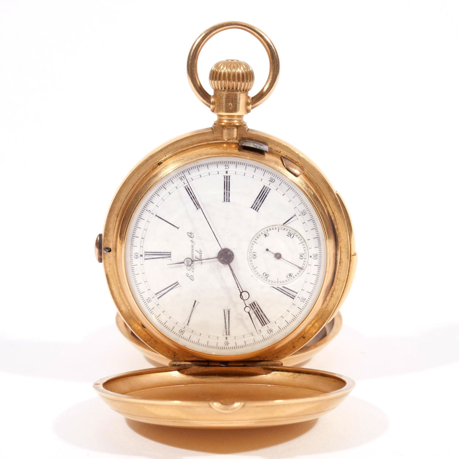 18K E HUGUENIN MINUTE REPEATING CHRONOGRAPH WATCH (1 of 15)