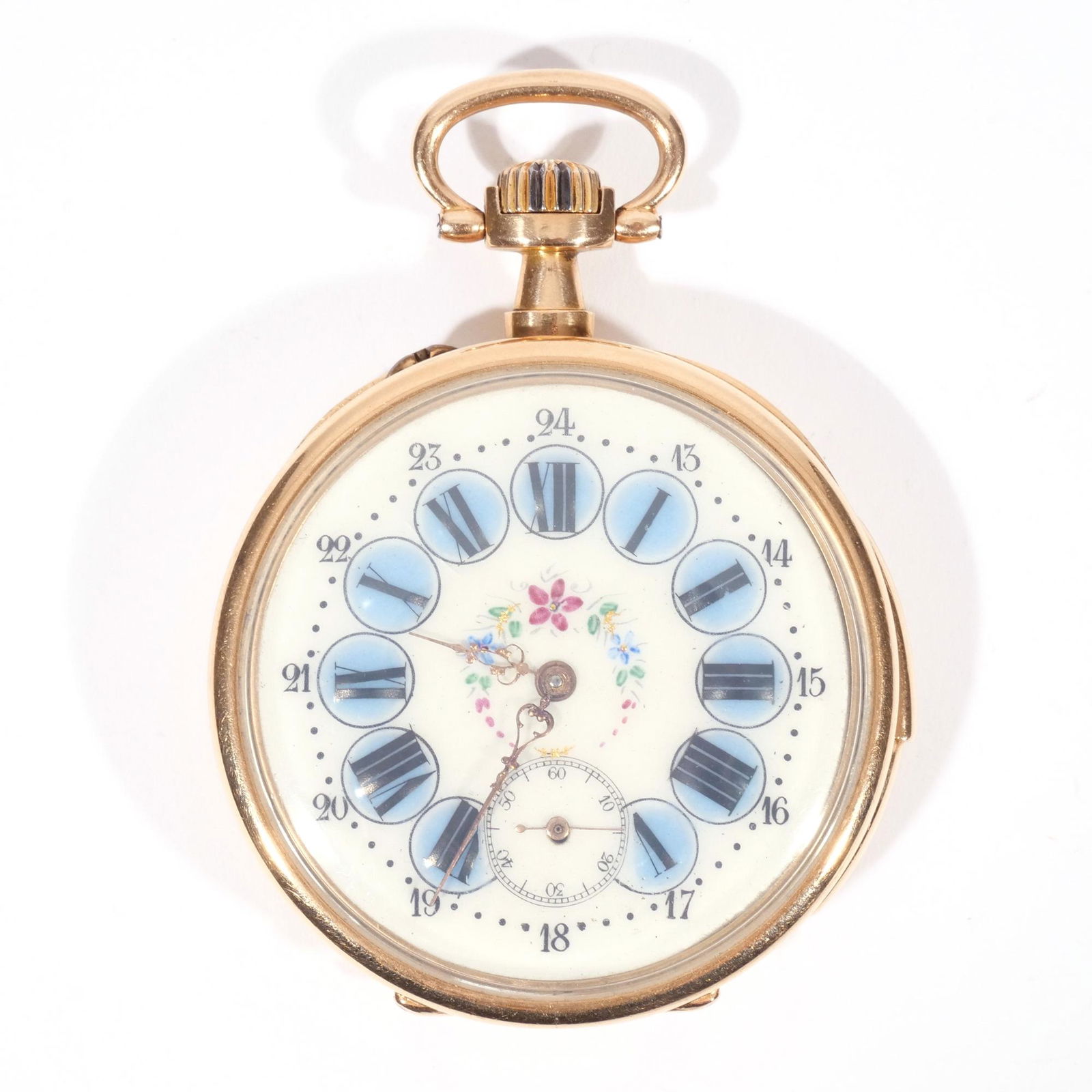 14K OPEN ENAMEL FACE QUARTER REPEATING  WATCH (1 of 11)