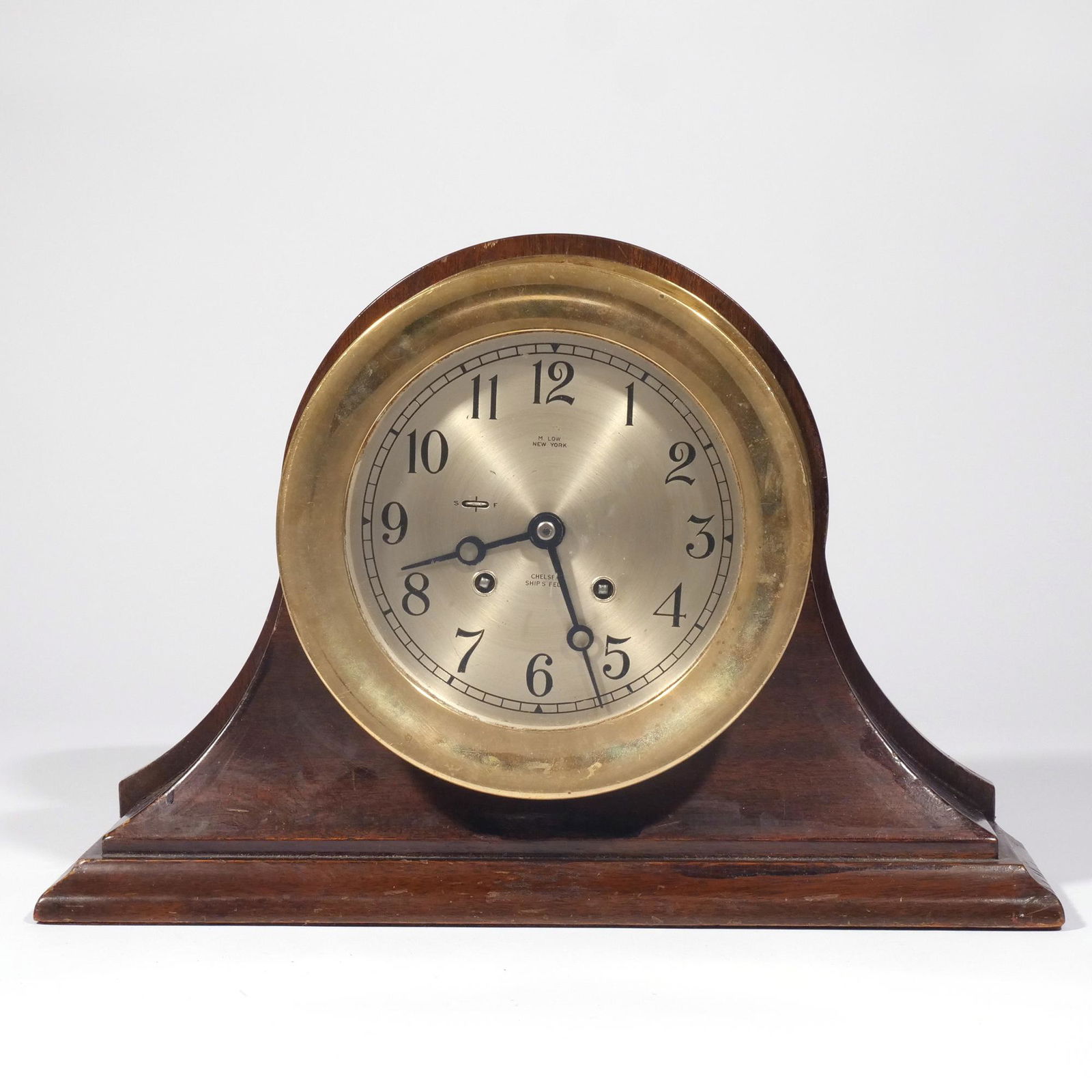CHELSEA SHIP'S BELL BRASS MANTEL CLOCK (1 of 8)