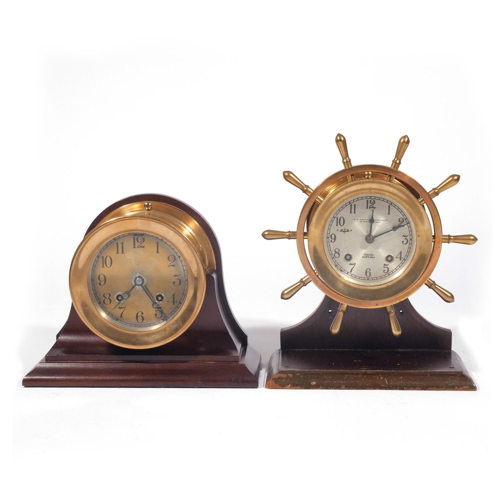 (2pc) CHELSEA SHIP BELL AND WHEEL CLOCK'S (1 of 9)