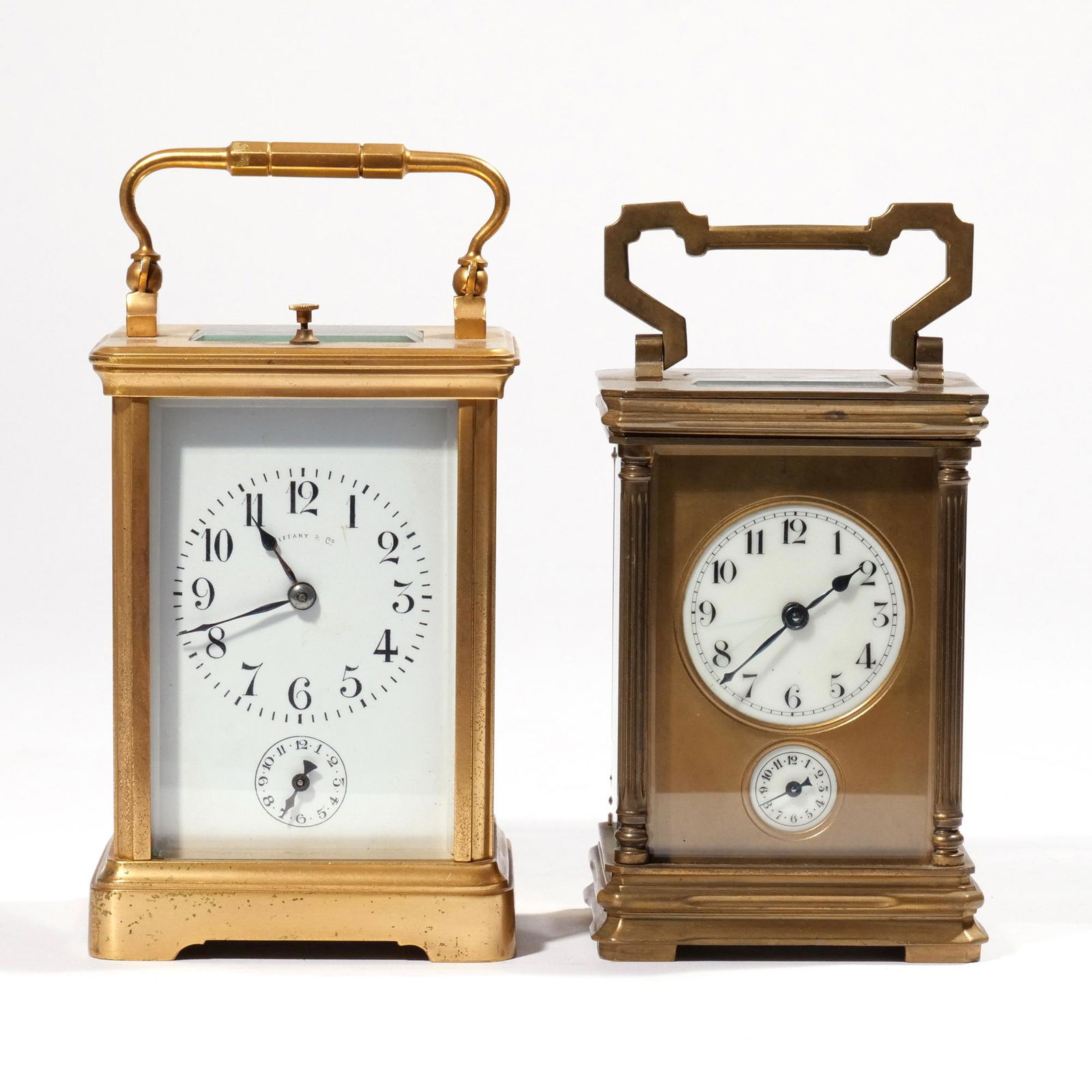 (2pc) FRENCH BRASS CARRIAGE CLOCKS (1 of 15)