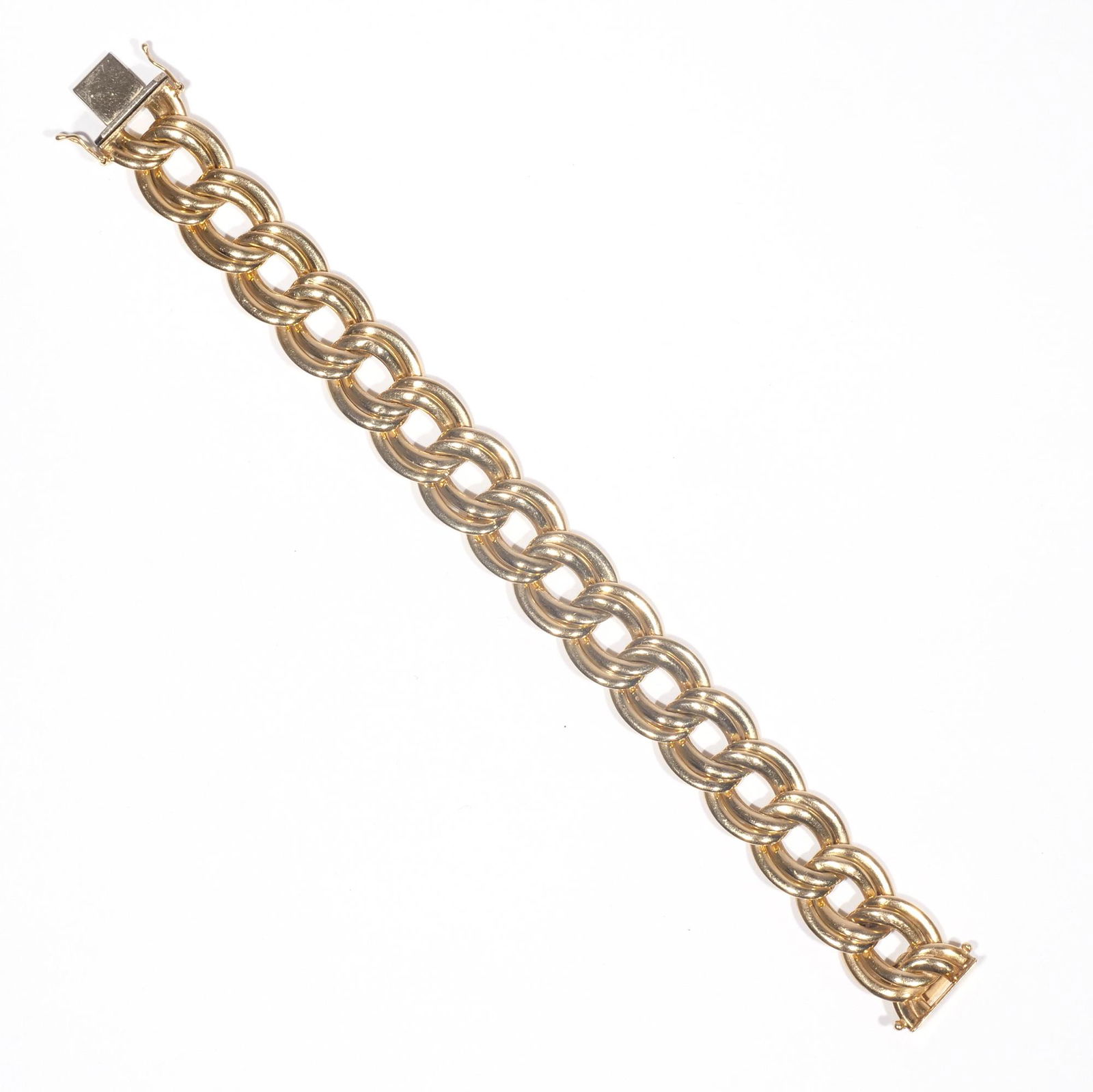 DOUBLE CURB LINK 14k GOLD BRACELET (1 of 5)
