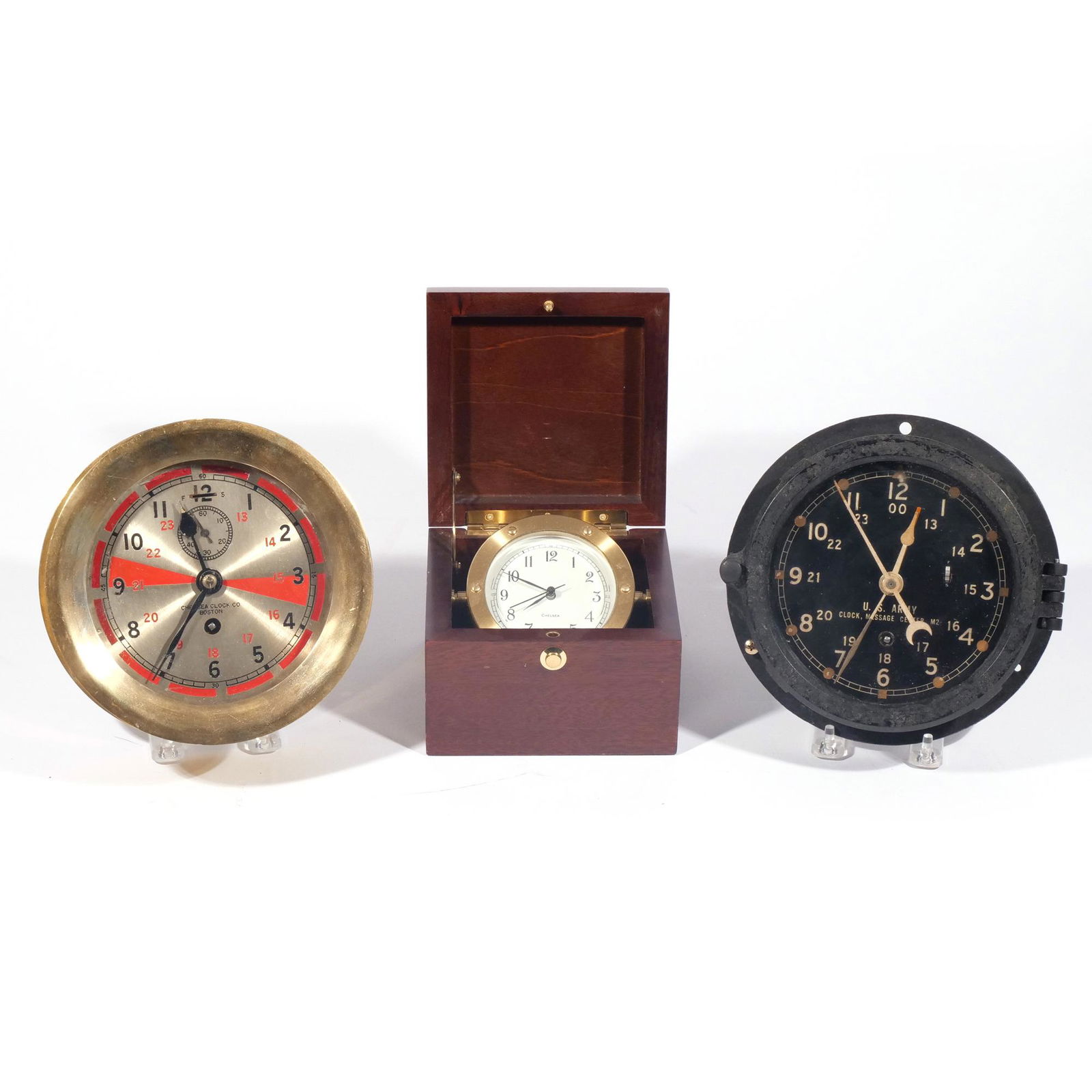 (3pc) CHELSEA DECK & ENGINE ROOM SHIP CLOCK'S (1 of 11)