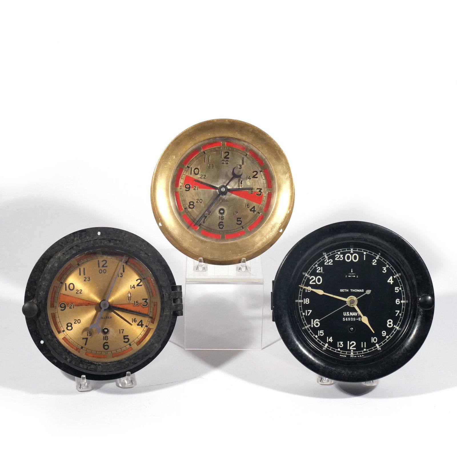 (3pc) CHELSEA & SETH THOMAS SHIP CLOCK'S (1 of 15)