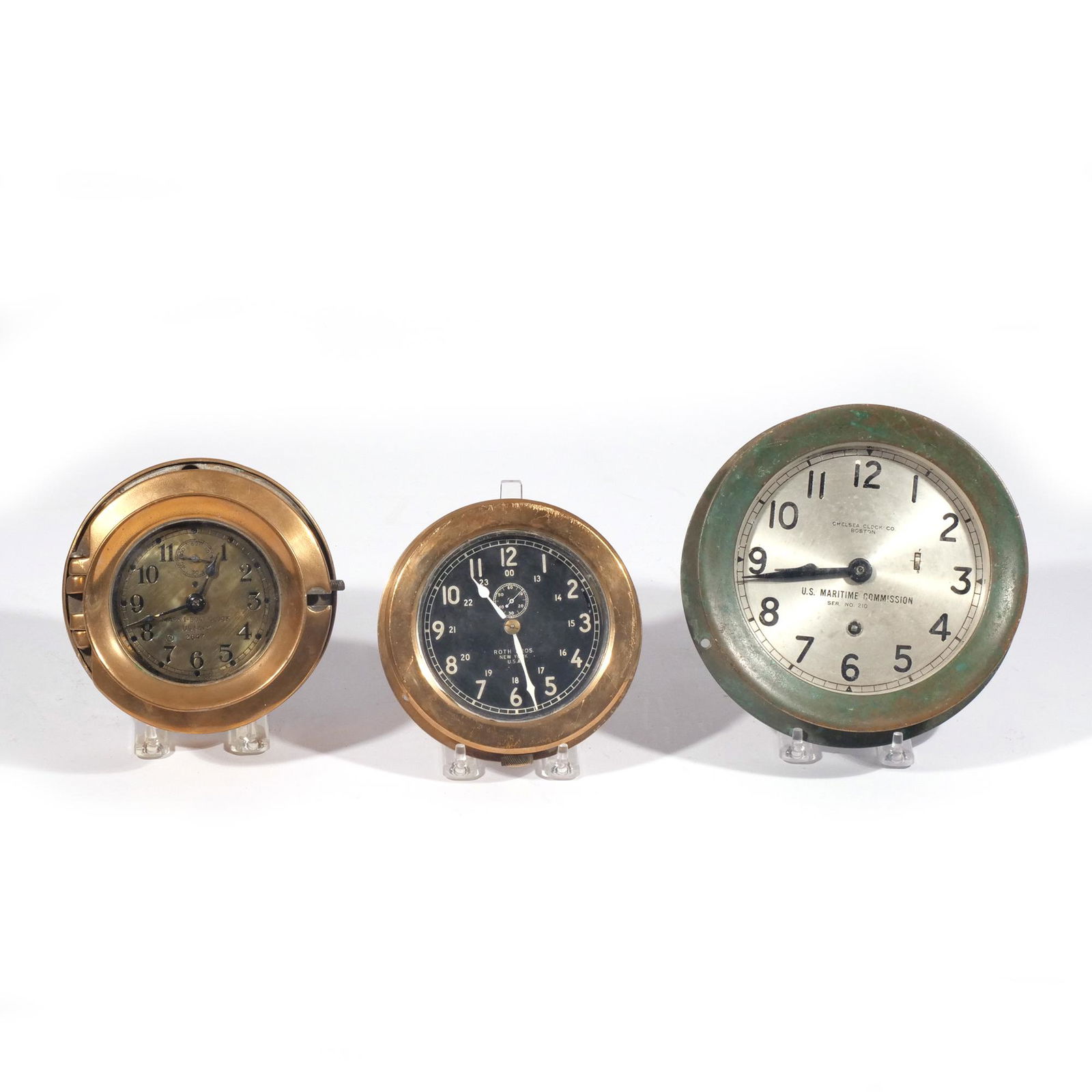 (3pc) CHELSEA & ROTH BROS SHIP CLOCK'S (1 of 15)