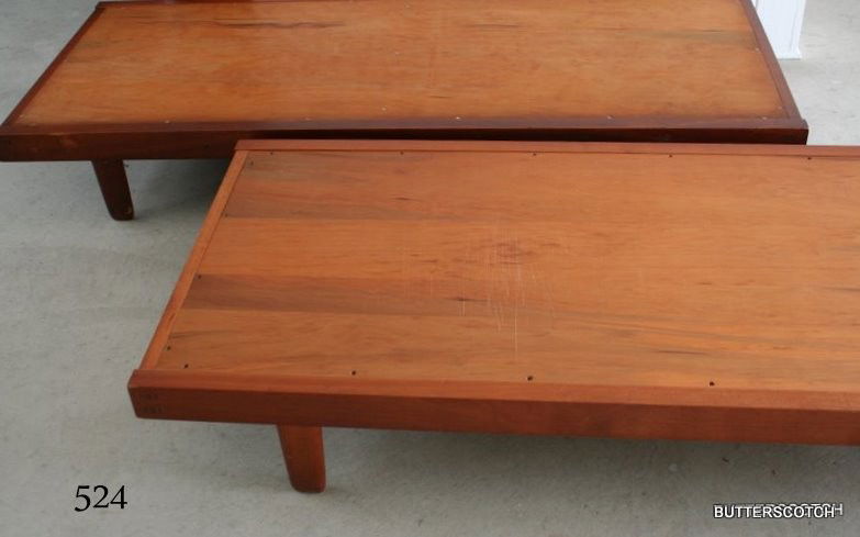 PAIR GEORGE NAKASHIMA SINGLE BEDS: W: 30", H. 9 3/4", L. 6'