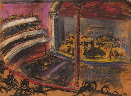 ARBIT BLATAS (1908-1999): Piano Concerto at the Opera House Pastel on paper Lived in New York / France, LithuaniaSigned lower right, framed h. 17 in. w. 25 in. overall: 21-1/4 x 33-1/2 in. Provenance: A Park Ave, NY Estate