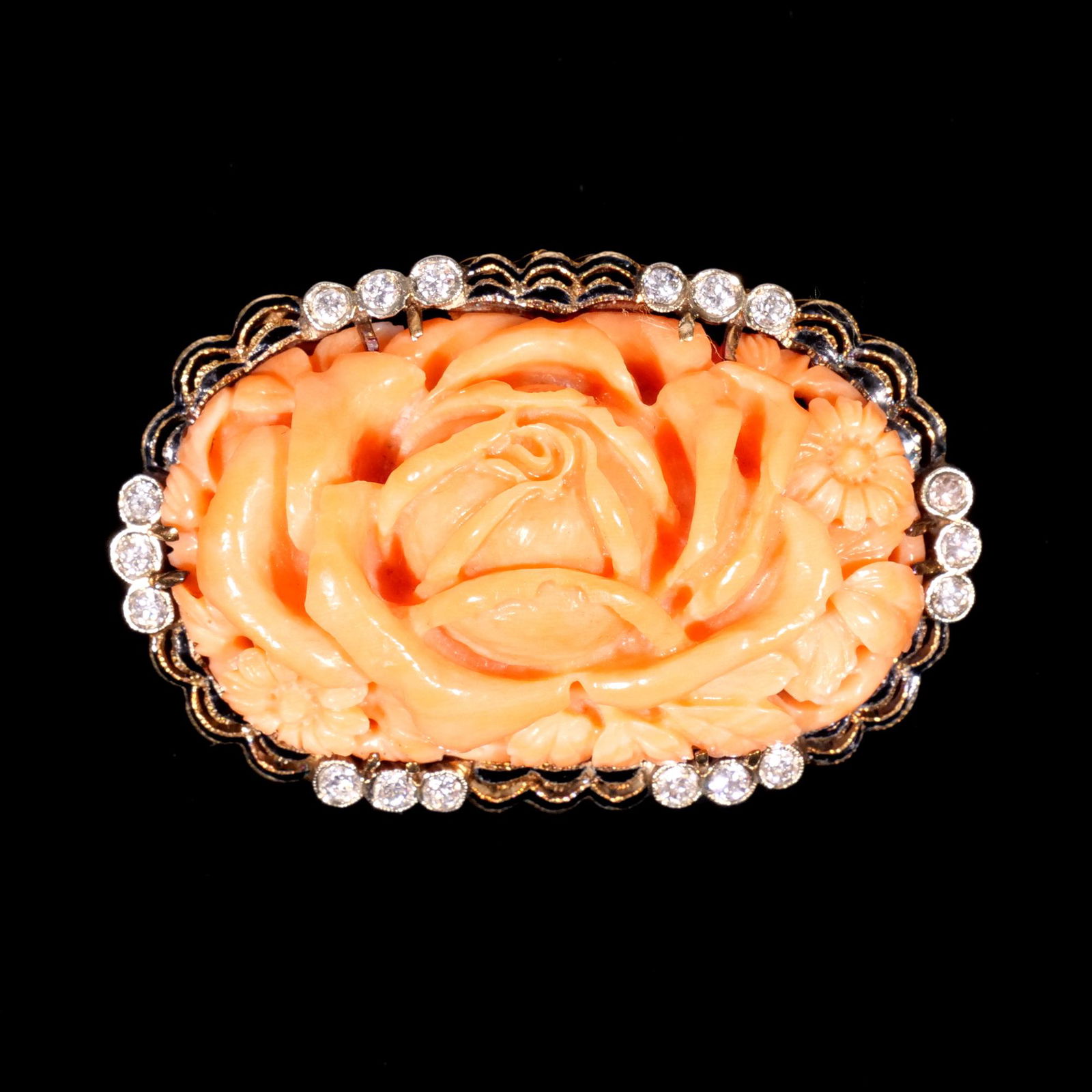 ART DECO DIAMOND ENAMEL  PIN (1 of 4)