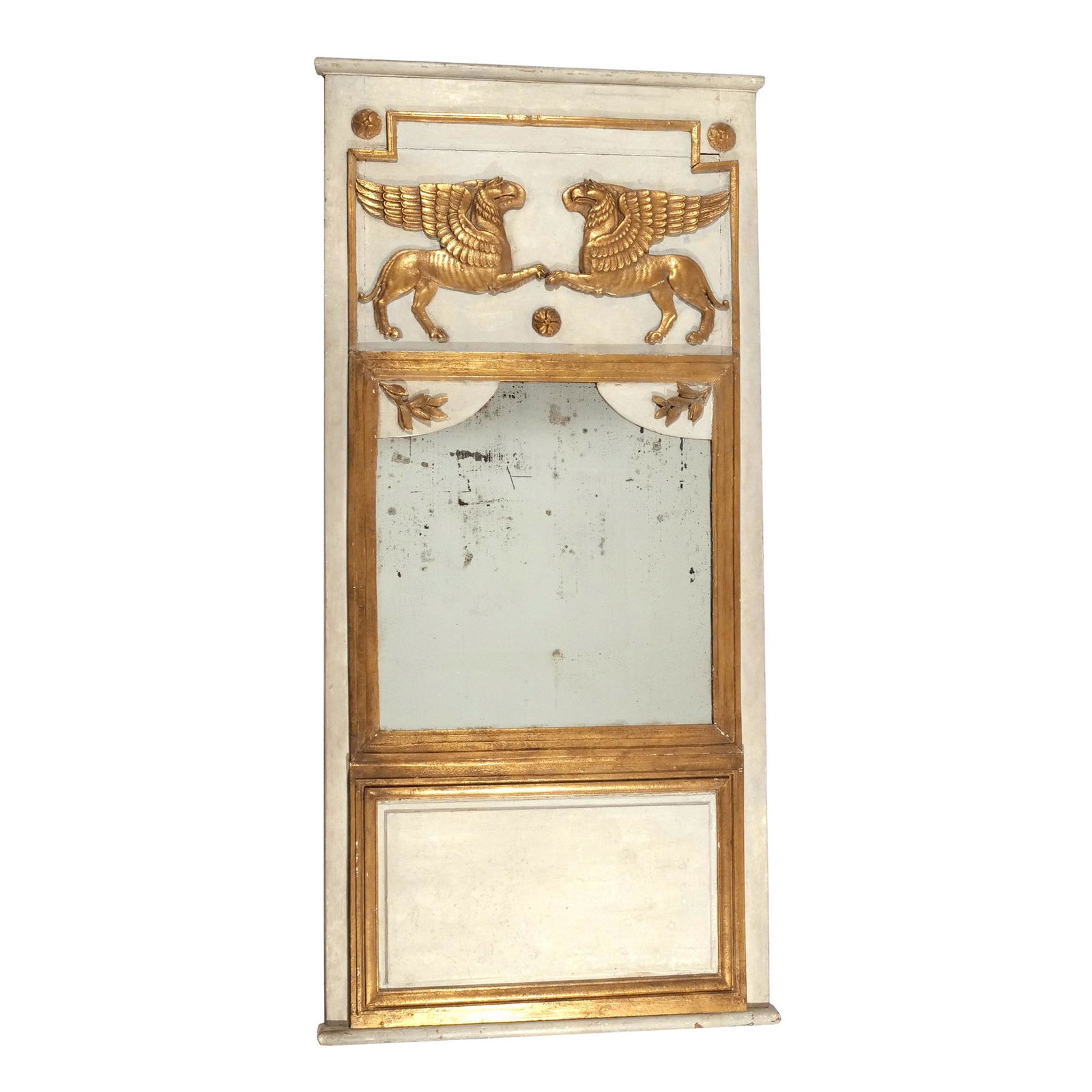 19th C. NEOCLASSICAL PARCEL GILT TRUMEAU MIRROR (1 of 11)