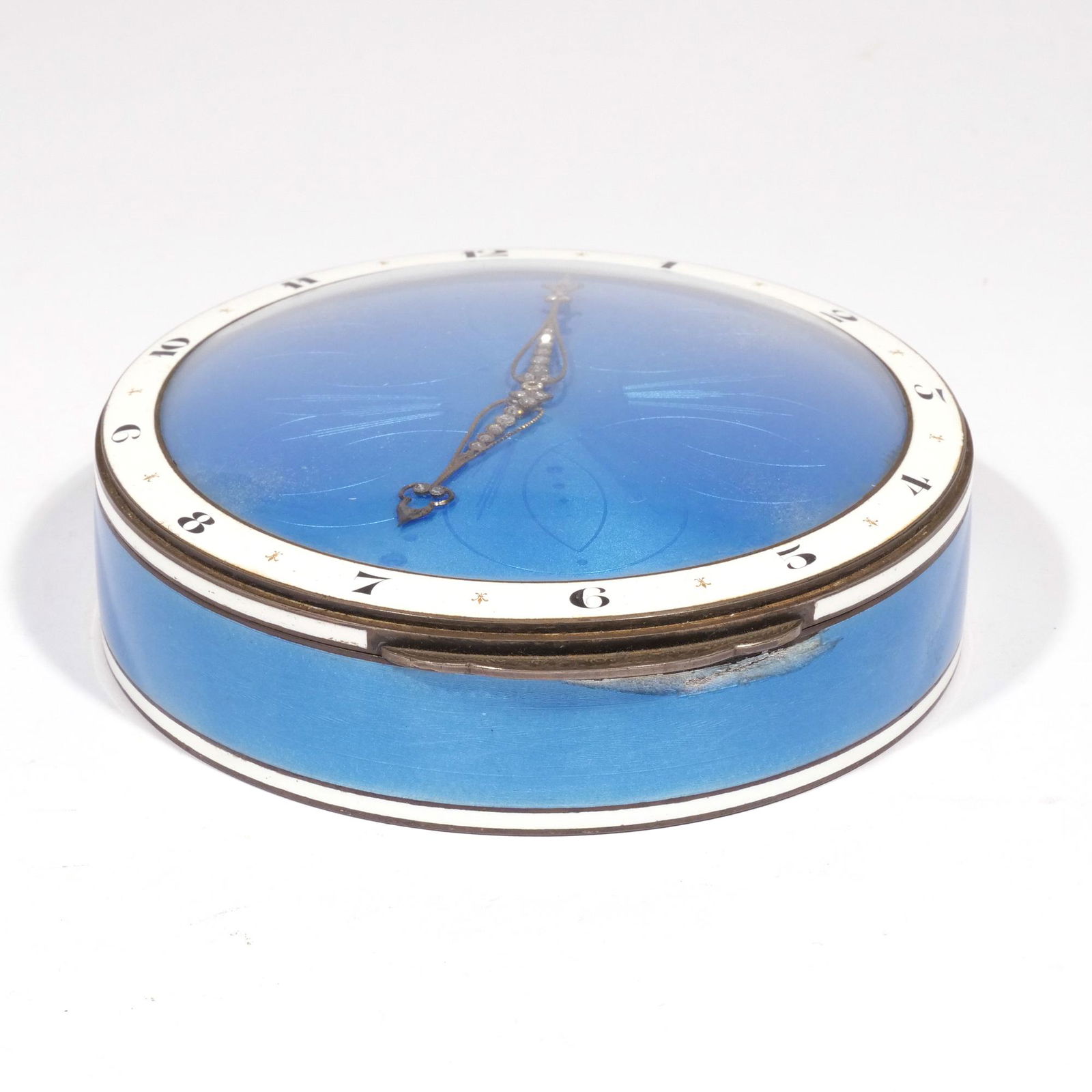 UNUSUAL GUILLOCHE ENAMEL BOX CLOCK (1 of 12)