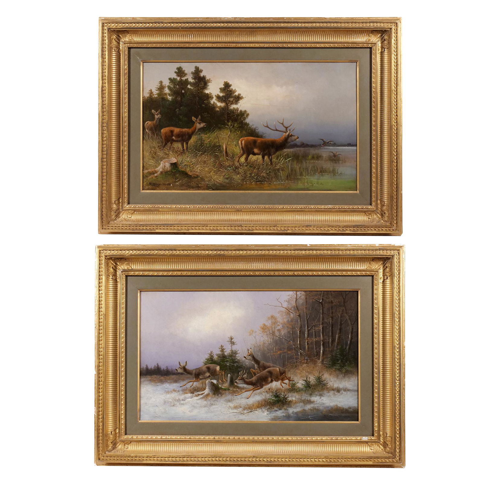 (2pc) MORTIZ MULLER (German, 1841-1899) (1 of 20)