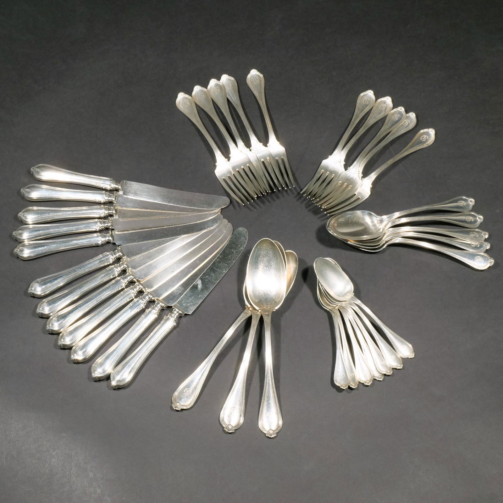(37pc) PARTIAL STERLING SILVER FLATWARE SET (1 of 8)