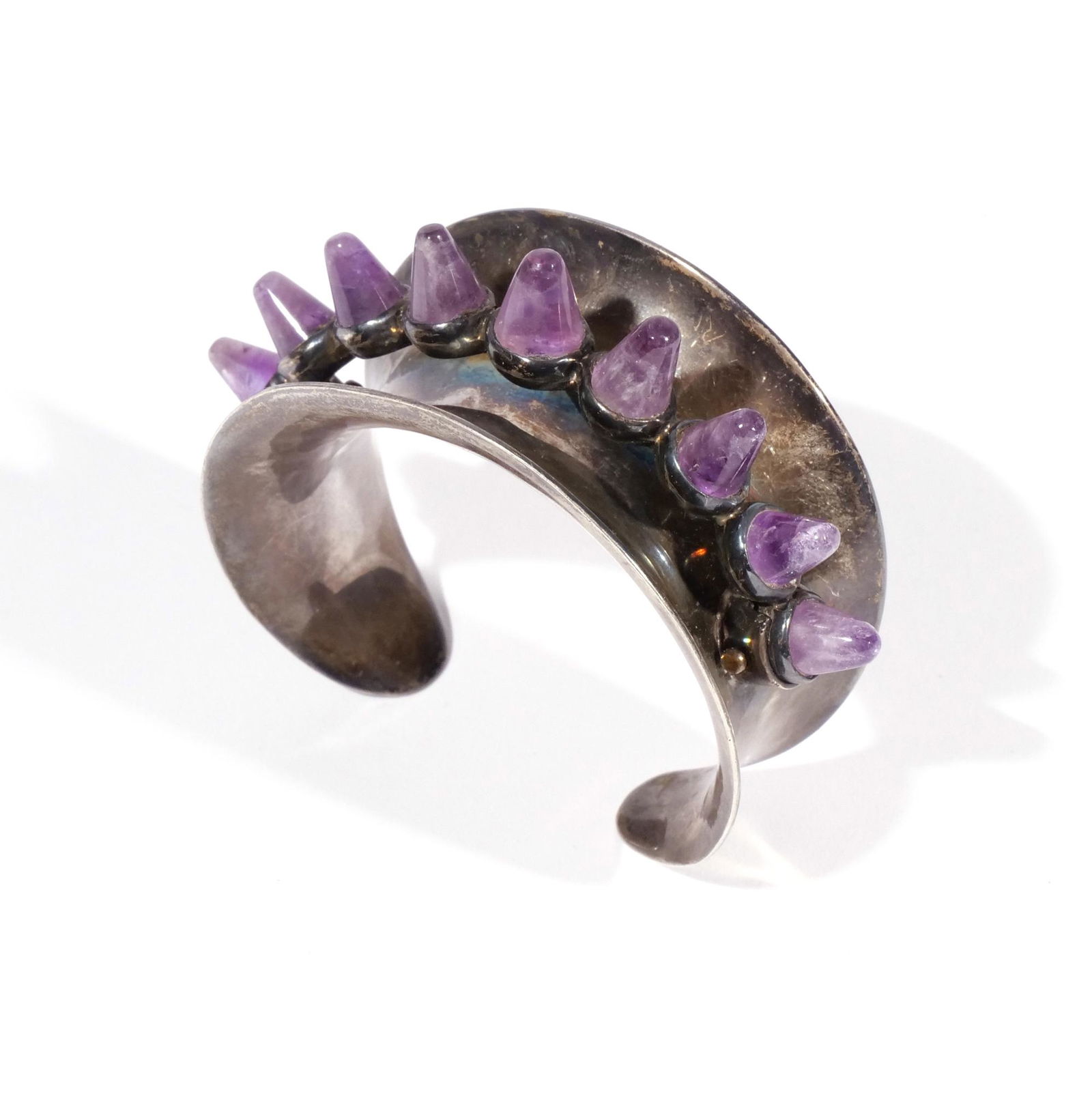 ANTONIO PINEDA STERLING & AMETHYST CUFF BRACELET (1 of 7)