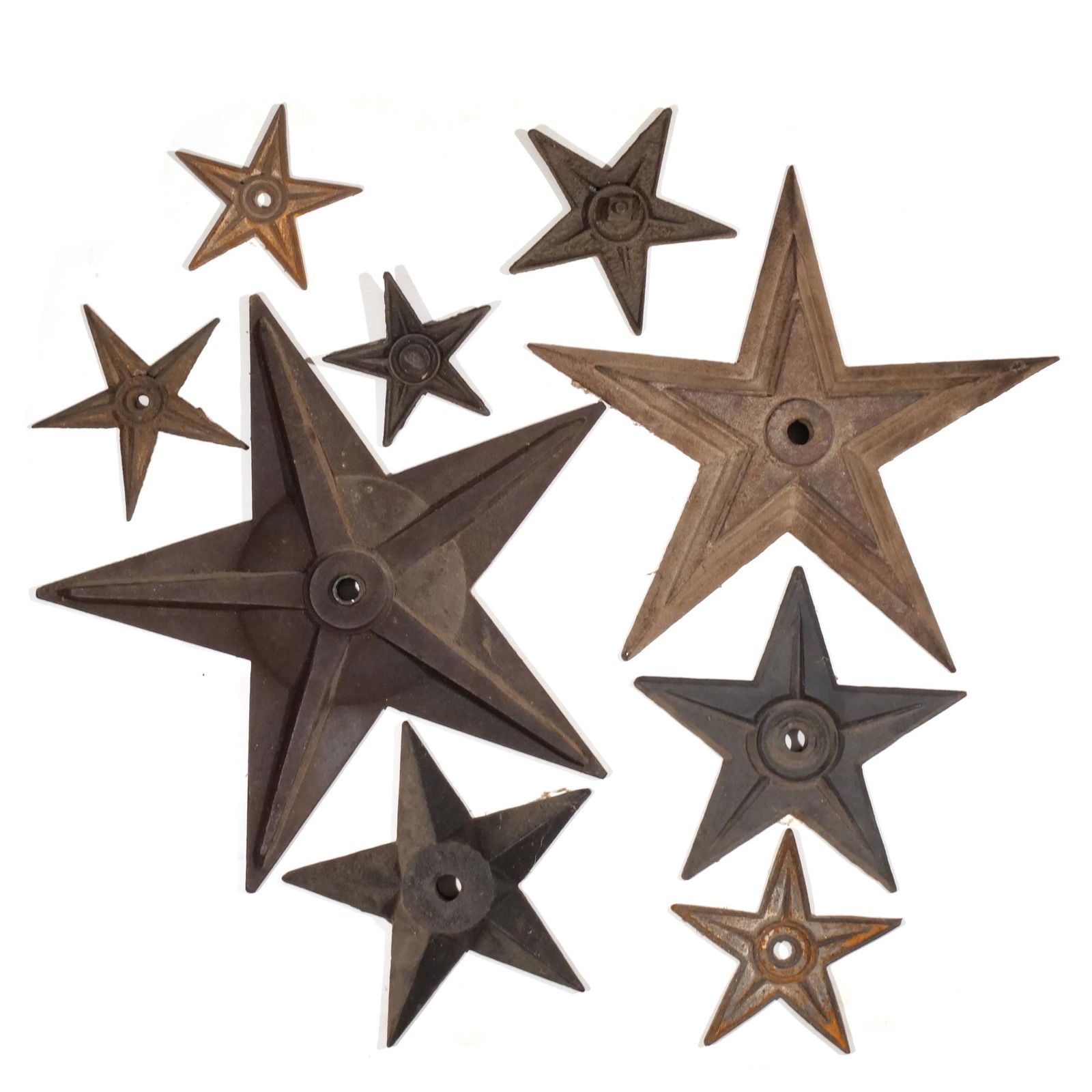 (9pc) CAST IRON STAR ORNAMENTS (1 of 14)