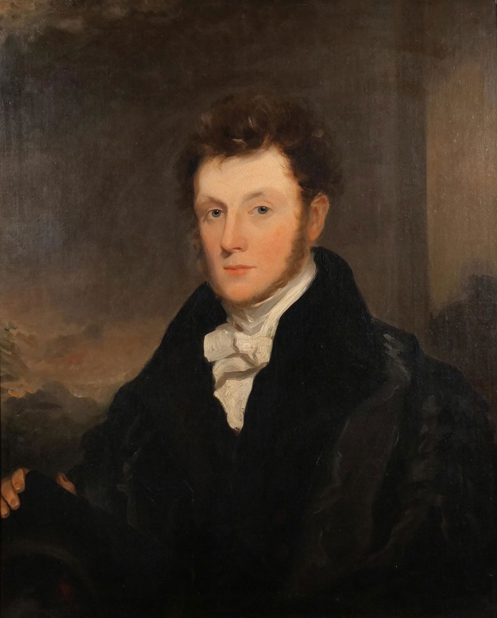 MANNER OF THOMAS SULLY (1783-1872): Portrait of a young man Oil on canvas No apparent signature, in a period gilt frame h. 30 w. 25 in. overall: 37 x 31-1/2 x 3 in. (frame) Provenance: Collection of William D. Fraad, Greenwich, CT. [In